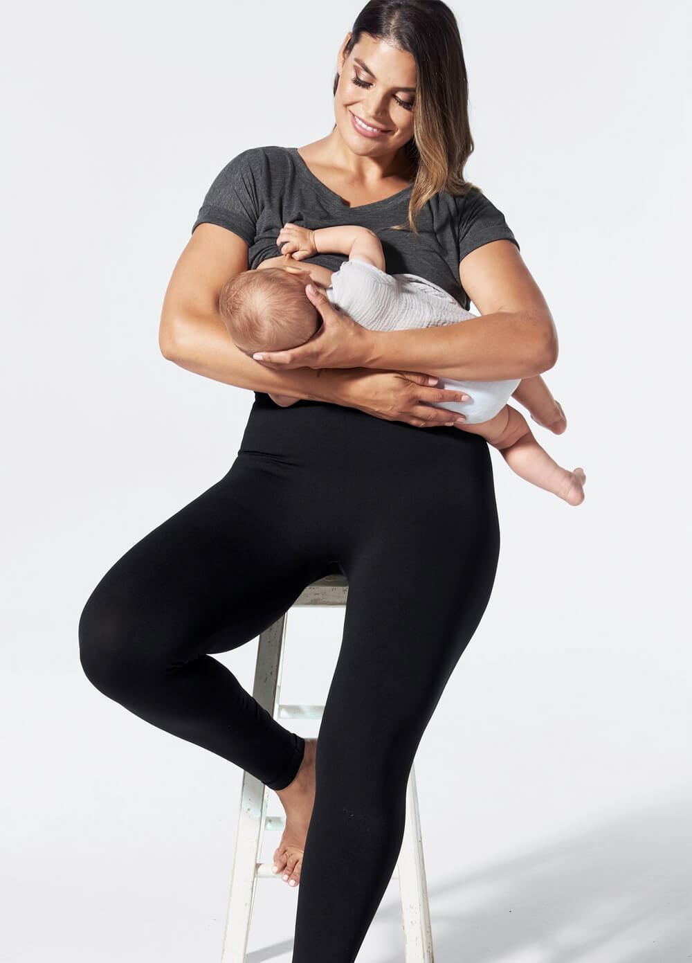 High Waist Postpartum Support Leggings in Black by Blanqi