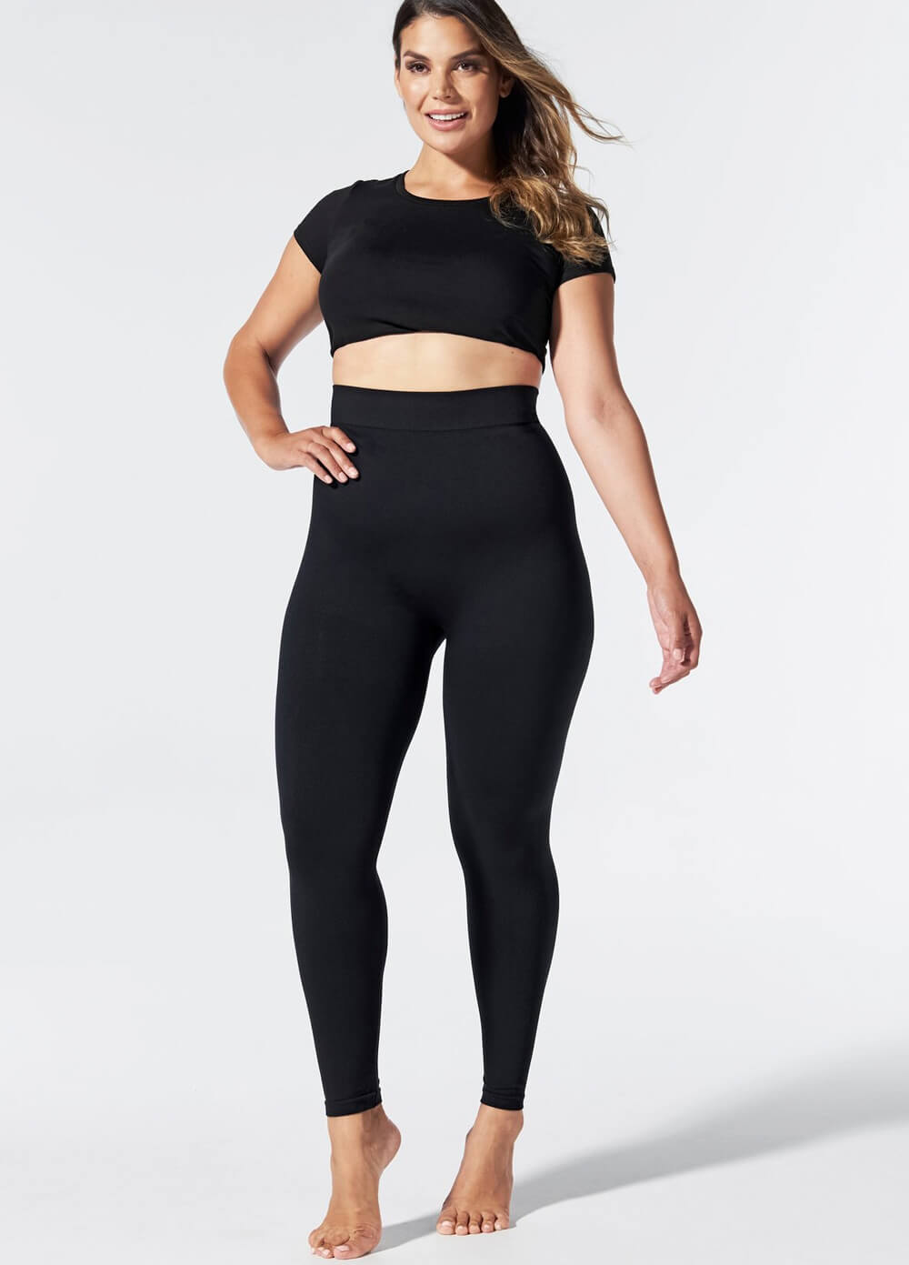 High Waist Postpartum Support Leggings in Black by Blanqi