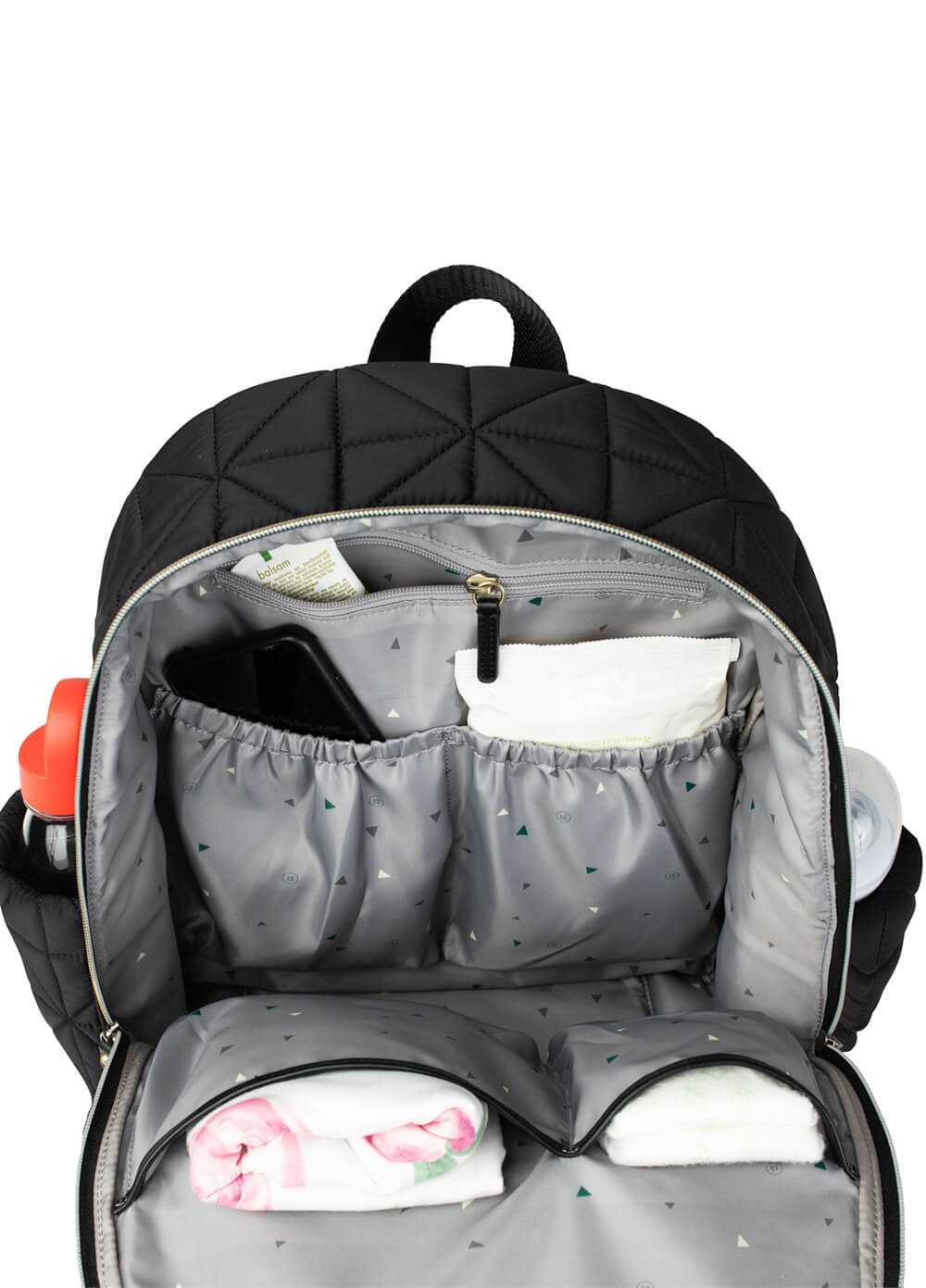 Companion Quilted Nappy Change Backpack in Black by TWELVE little