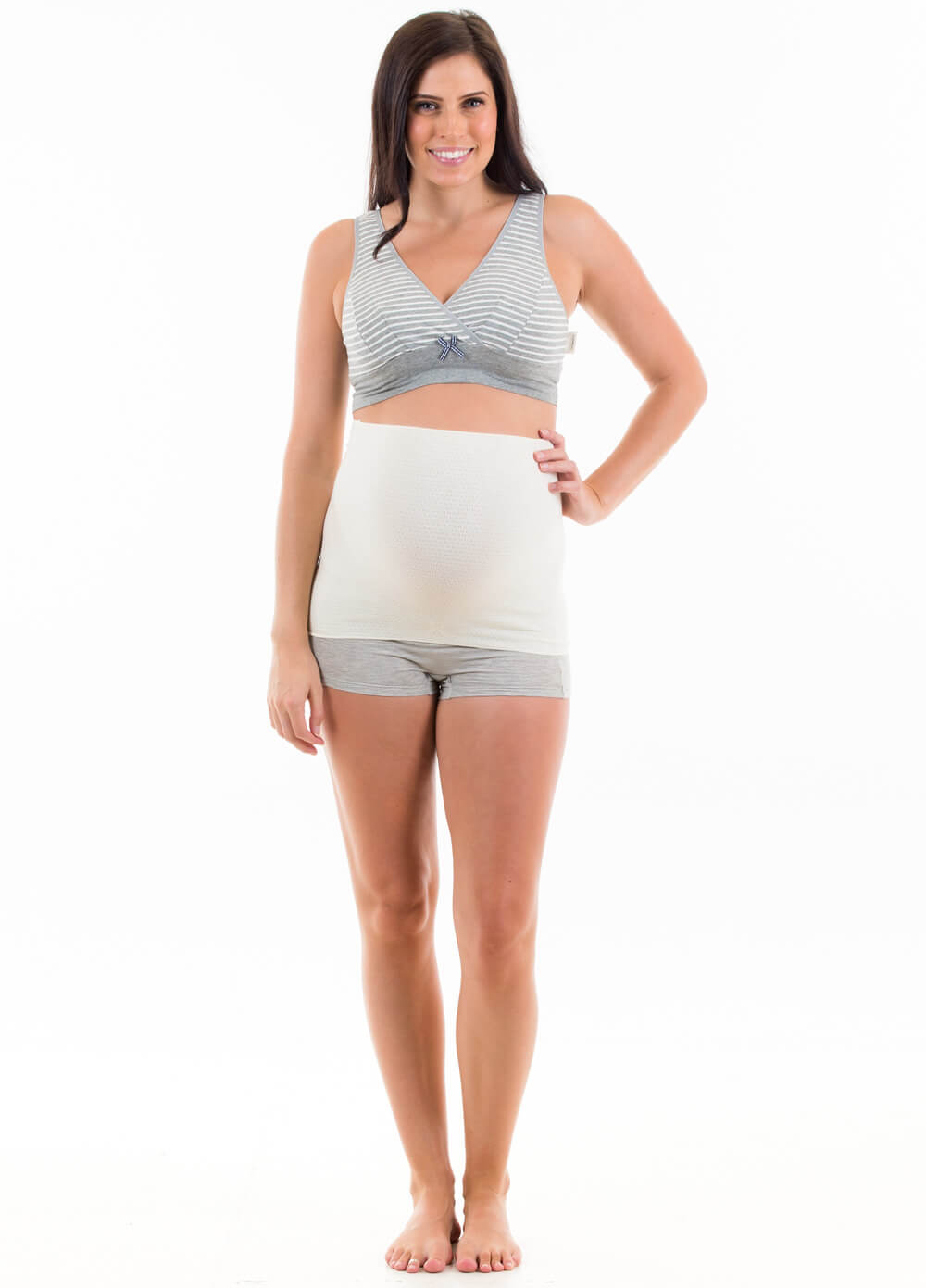 Cotton Silk Maternity Belly Warmer Band in Nude by Queen Bee