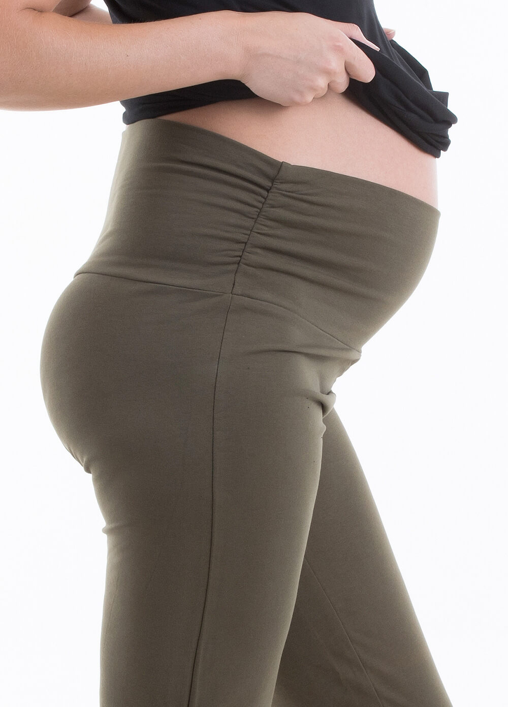 Archer French Terry Maternity Pants in Olive by Trimester