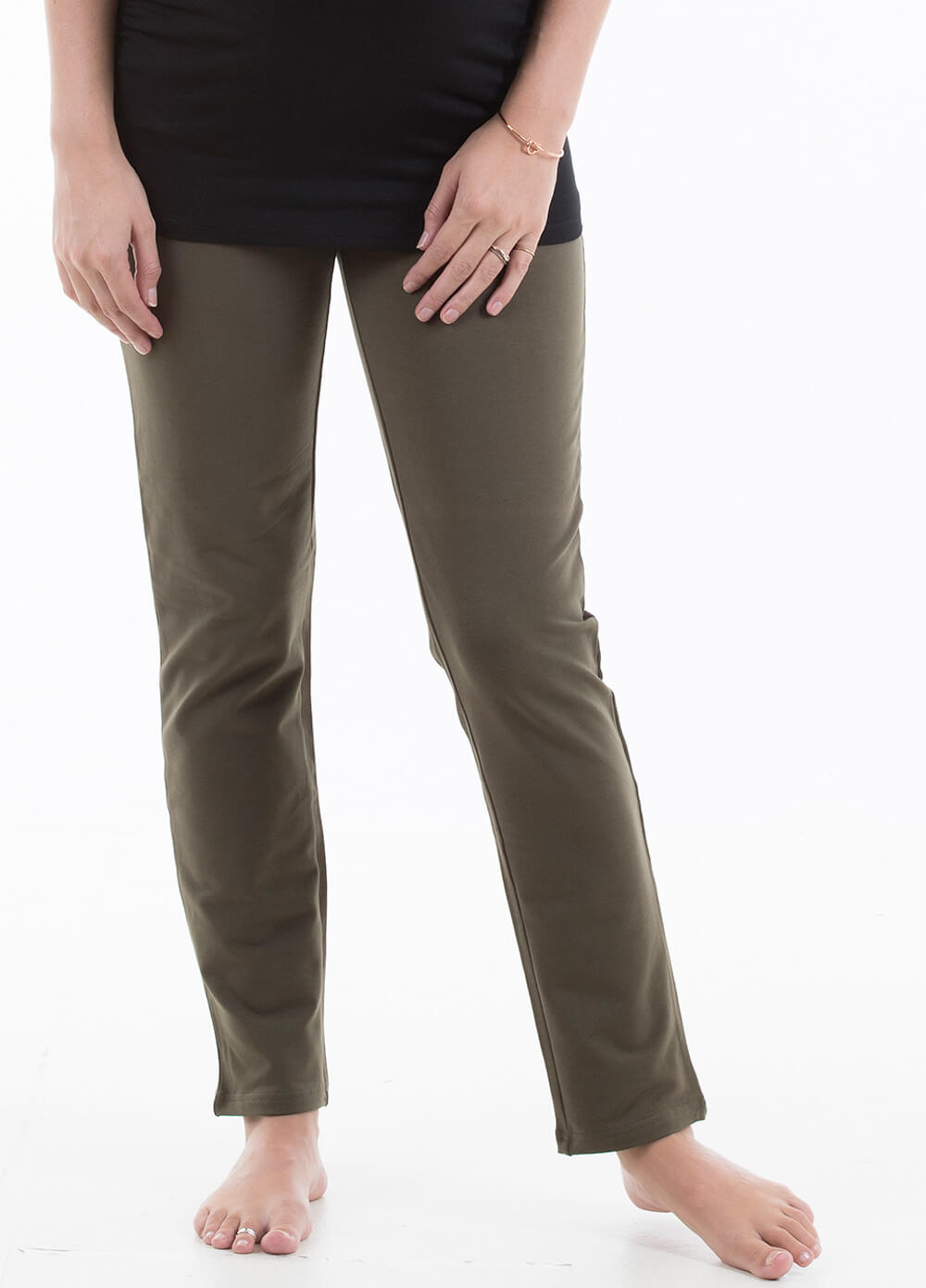 Archer French Terry Maternity Pants in Olive by Trimester