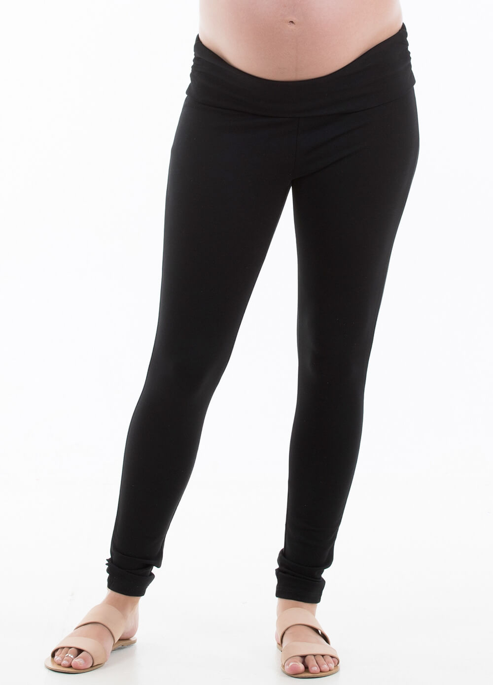 Karl Ponte Maternity Leggings in Black by Trimester