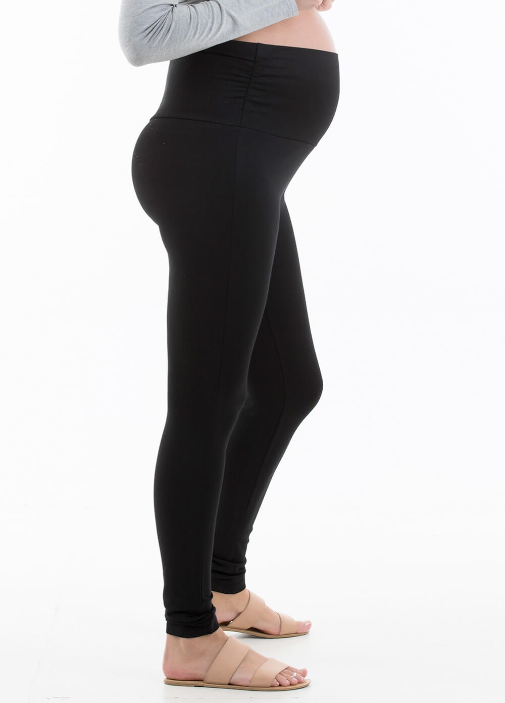 Karl Ponte Maternity Leggings in Black by Trimester