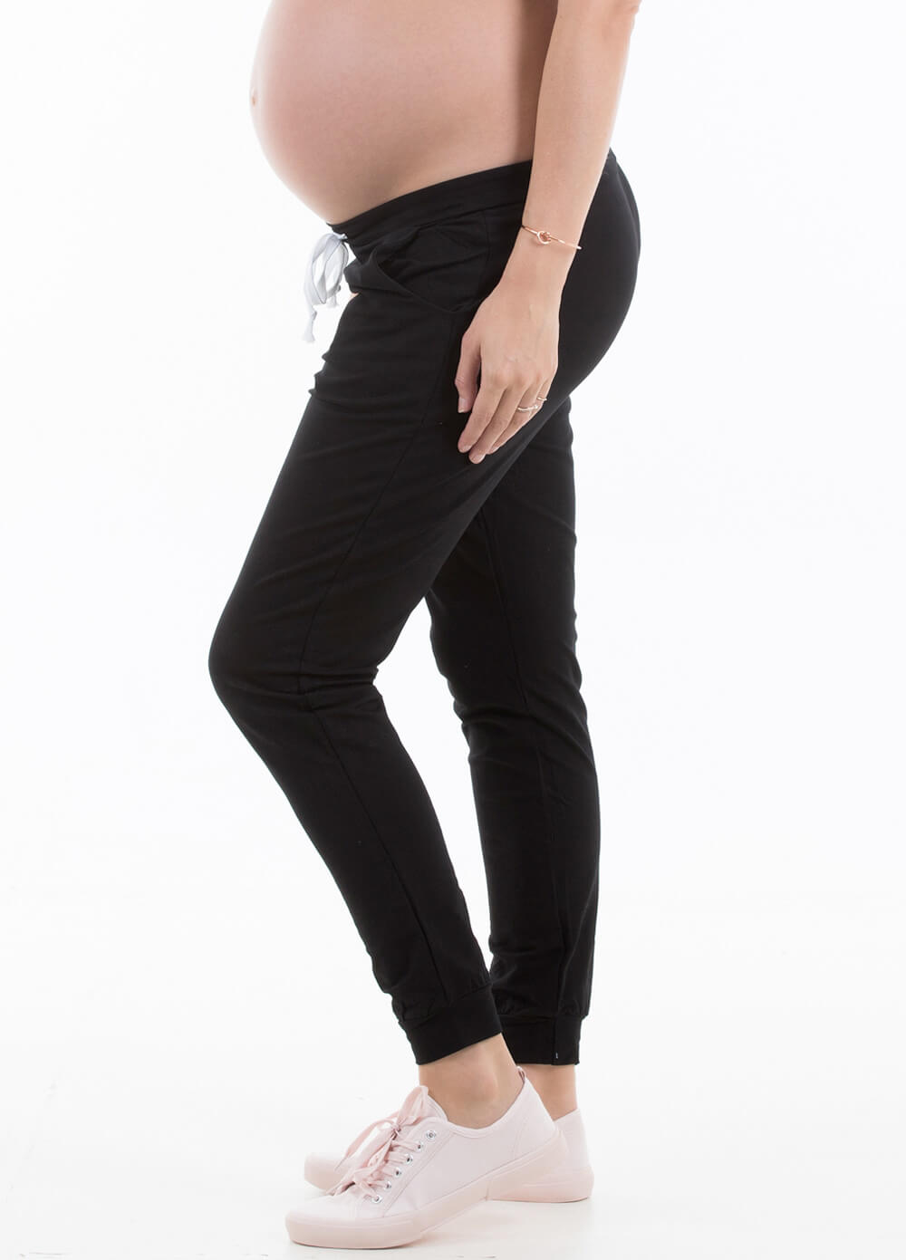 Myles Maternity Jogger Pants in Black by Trimester