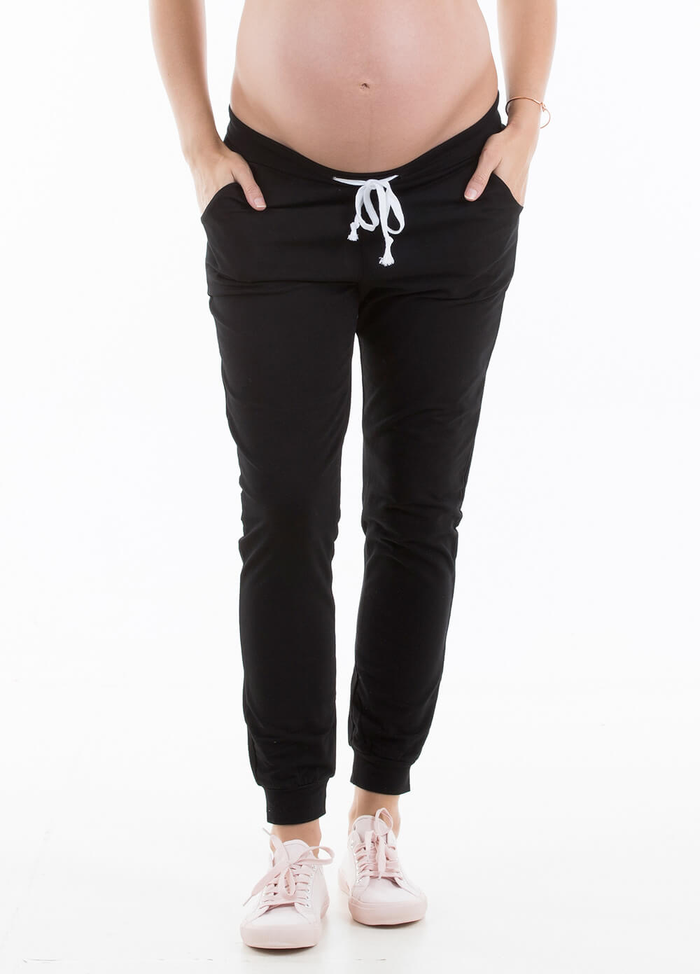 Myles Maternity Jogger Pants in Black by Trimester