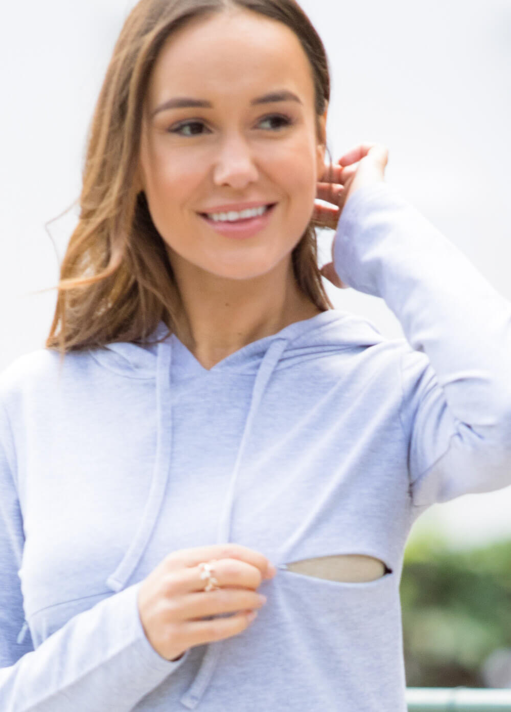 Brittany Hoodie Breastfeeding Dress in Grey by Lait & Co