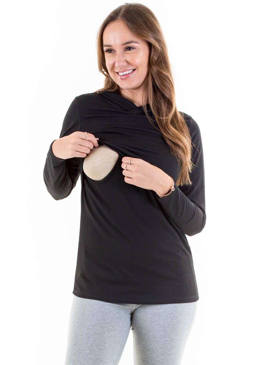Billey Breastfeeding Hoodie in Black by Lait & Co
