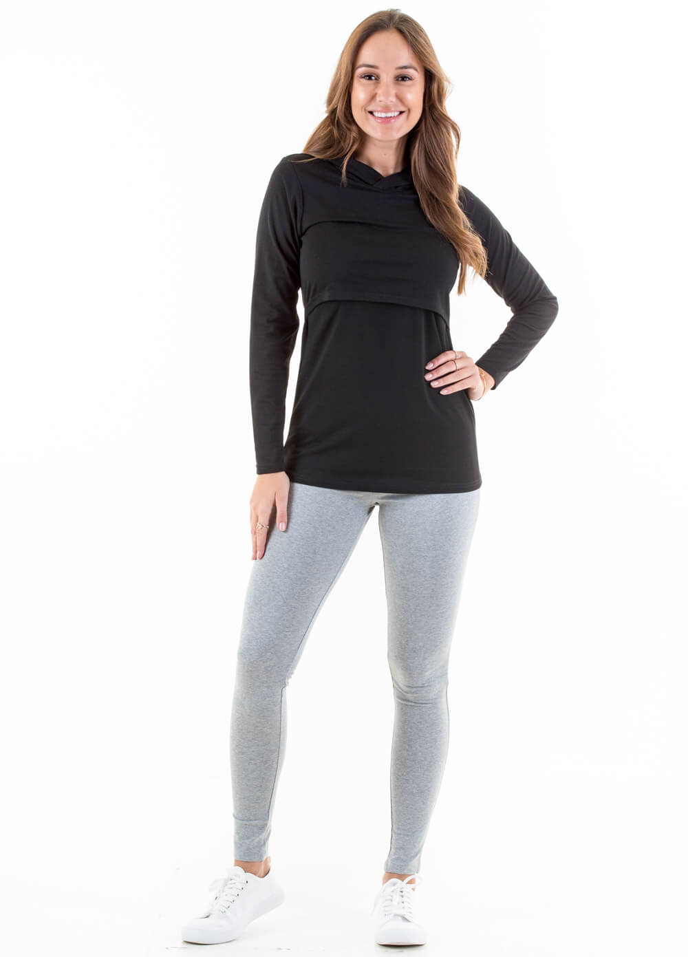 Billey Breastfeeding Hoodie in Black by Lait & Co