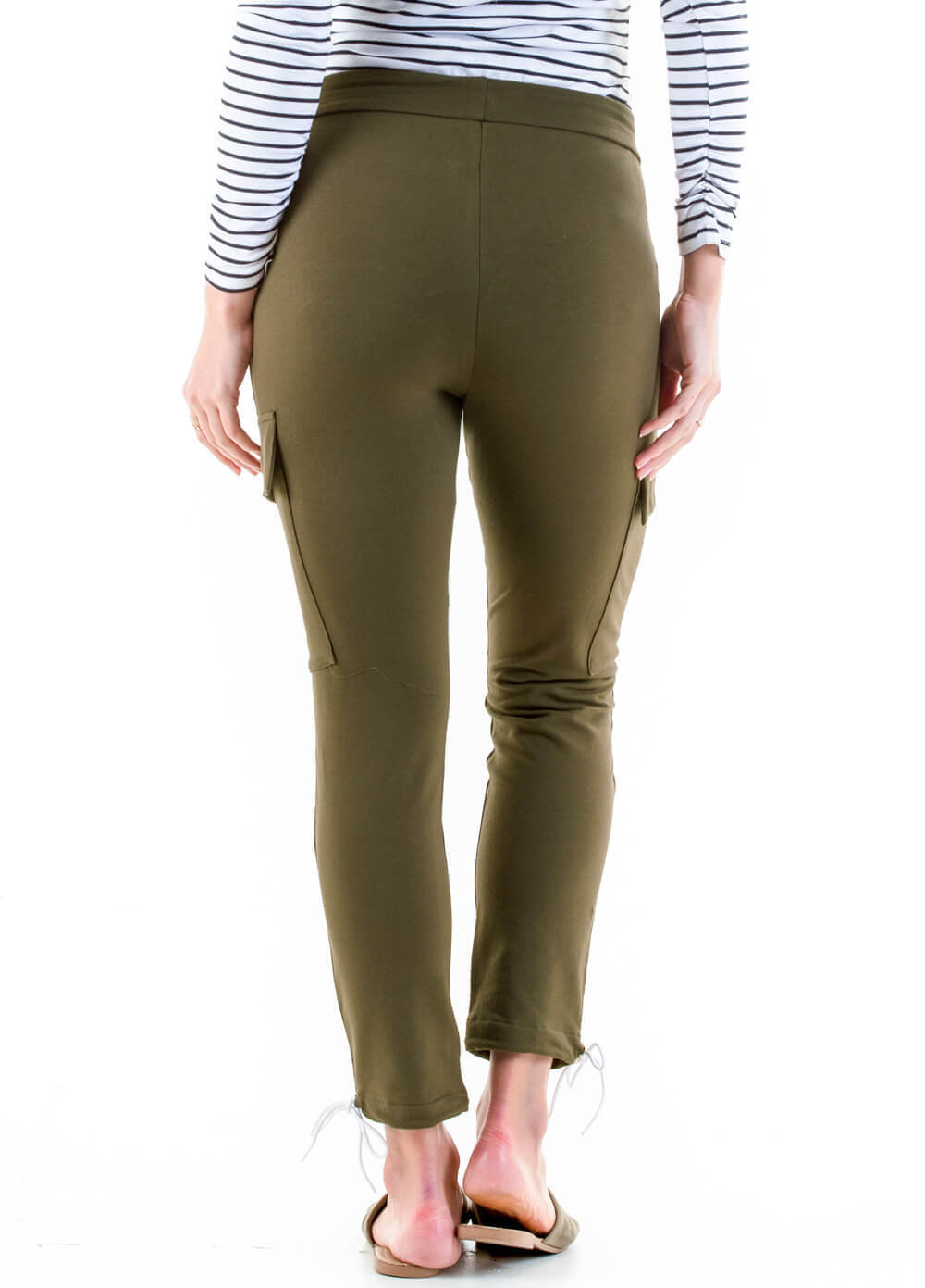 Cory Maternity Cargo Joggers in Olive by Trimester