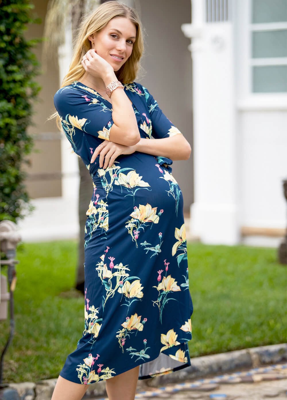 Floressa - Manon Pregnancy Nursing Wrap Dress  | Queen Bee