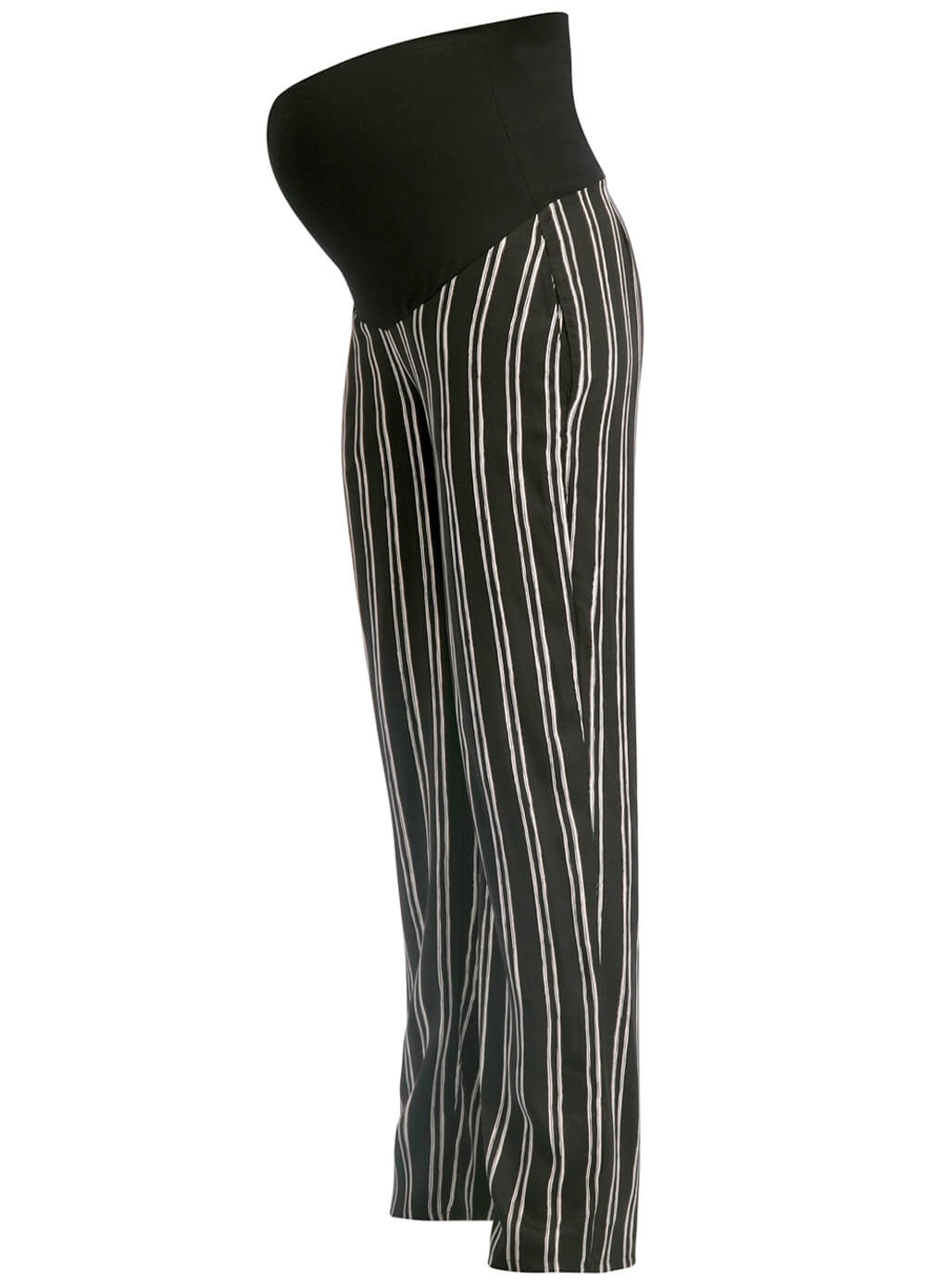 Queen mum Black Striped Maternity Trousers | Queen Bee
