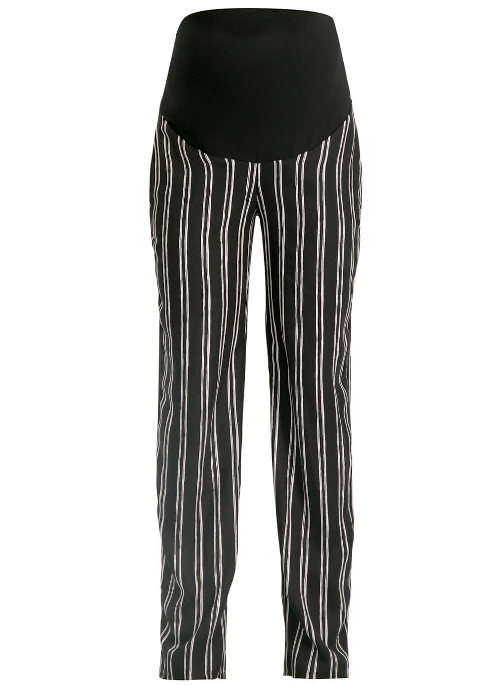 Queen mum Black Striped Maternity Trousers | Queen Bee
