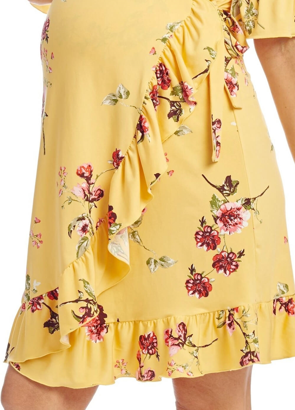 Leilani Nursing Wrap Dress in Yellow Floral by Everly Grey 