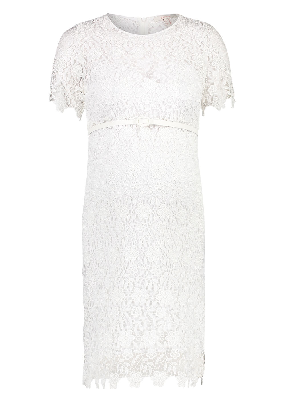 Esprit White Lace Occasion Maternity Dress w Belt | Queen Bee