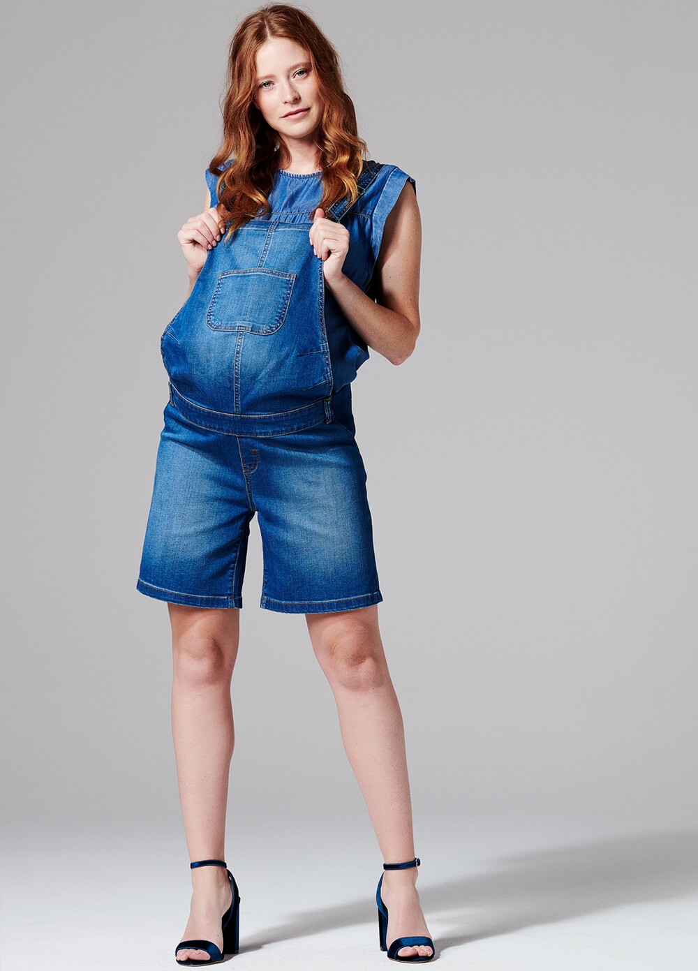 Esprit Maternity Denim Overall Shorts | Queen Bee