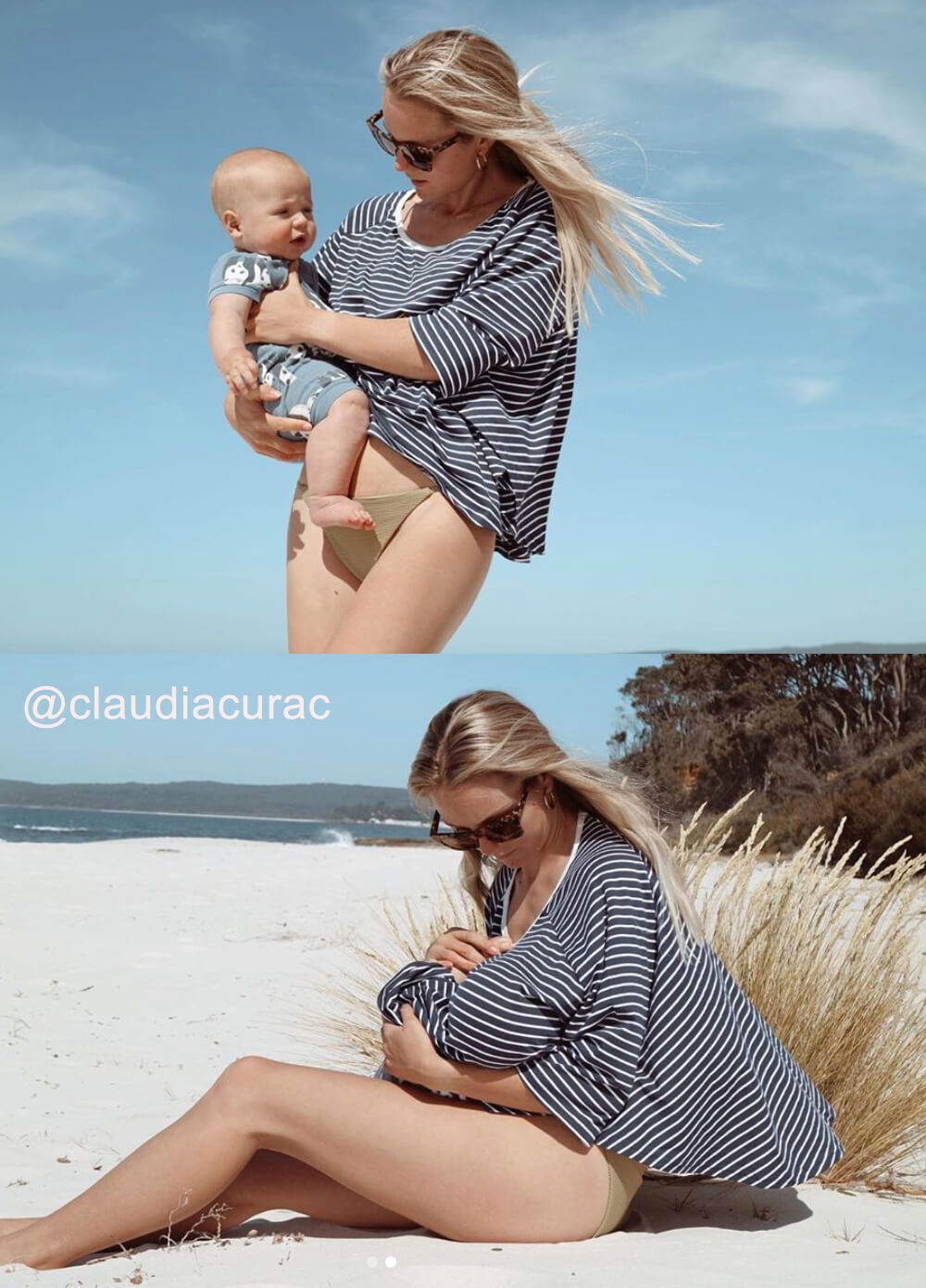 Lait & Co - Zilia Breastfeeding Cover in Navy Stripes | Queen Bee