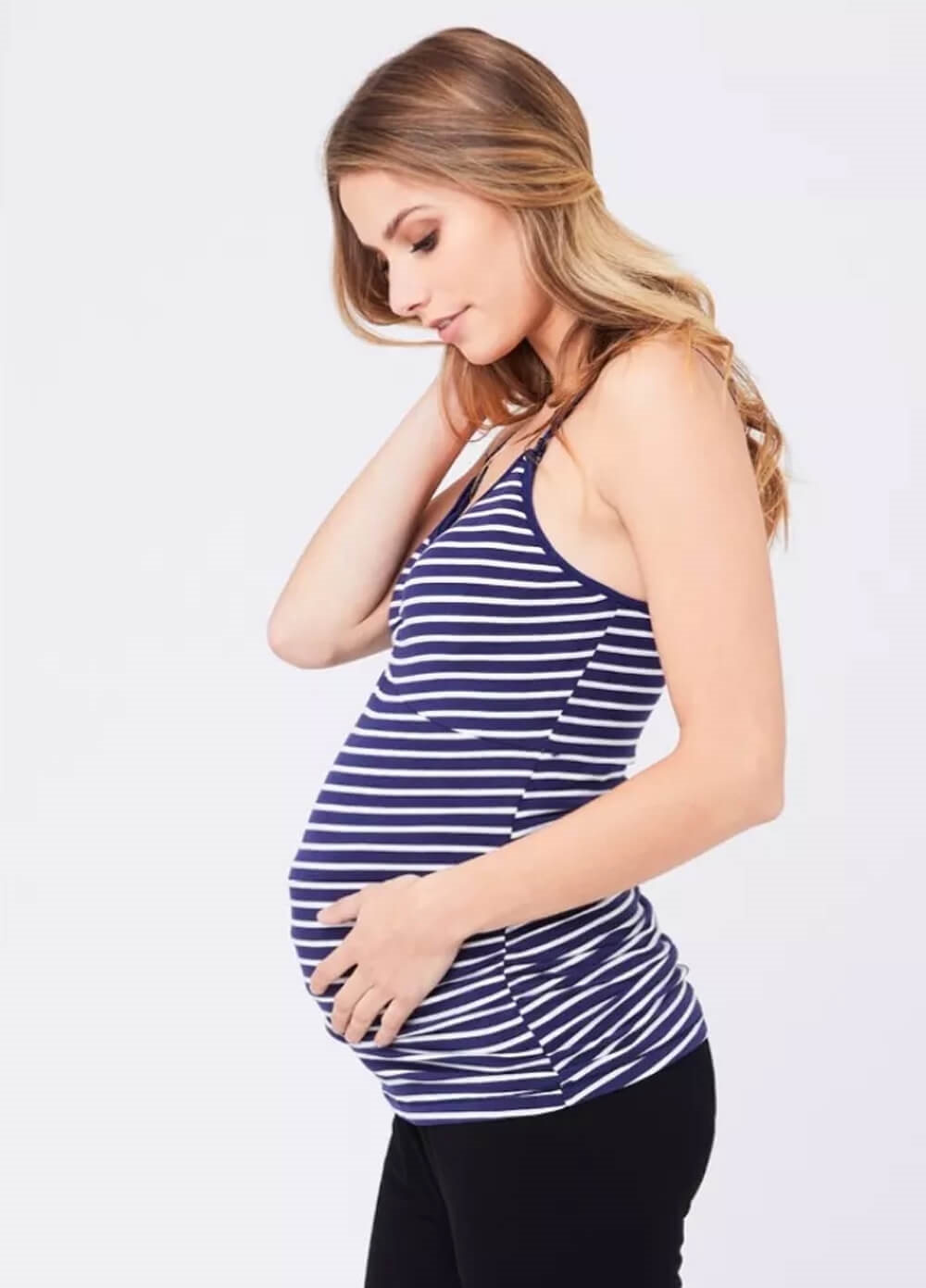 Navy Striped Maternity/Nursing Tank by Ripe Maternity