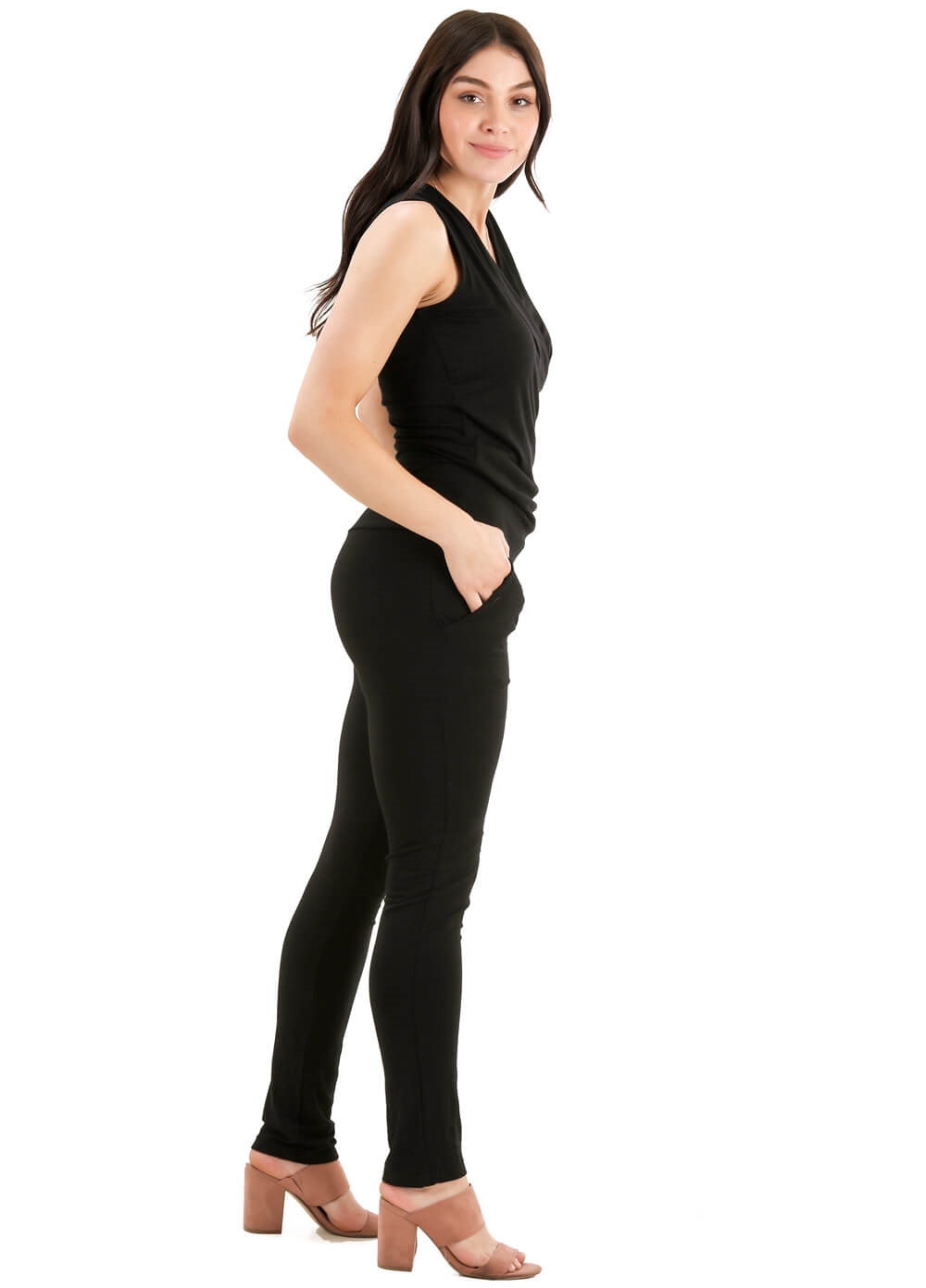Macy Maternity & Nursing Jumpsuit in Black by Trimester