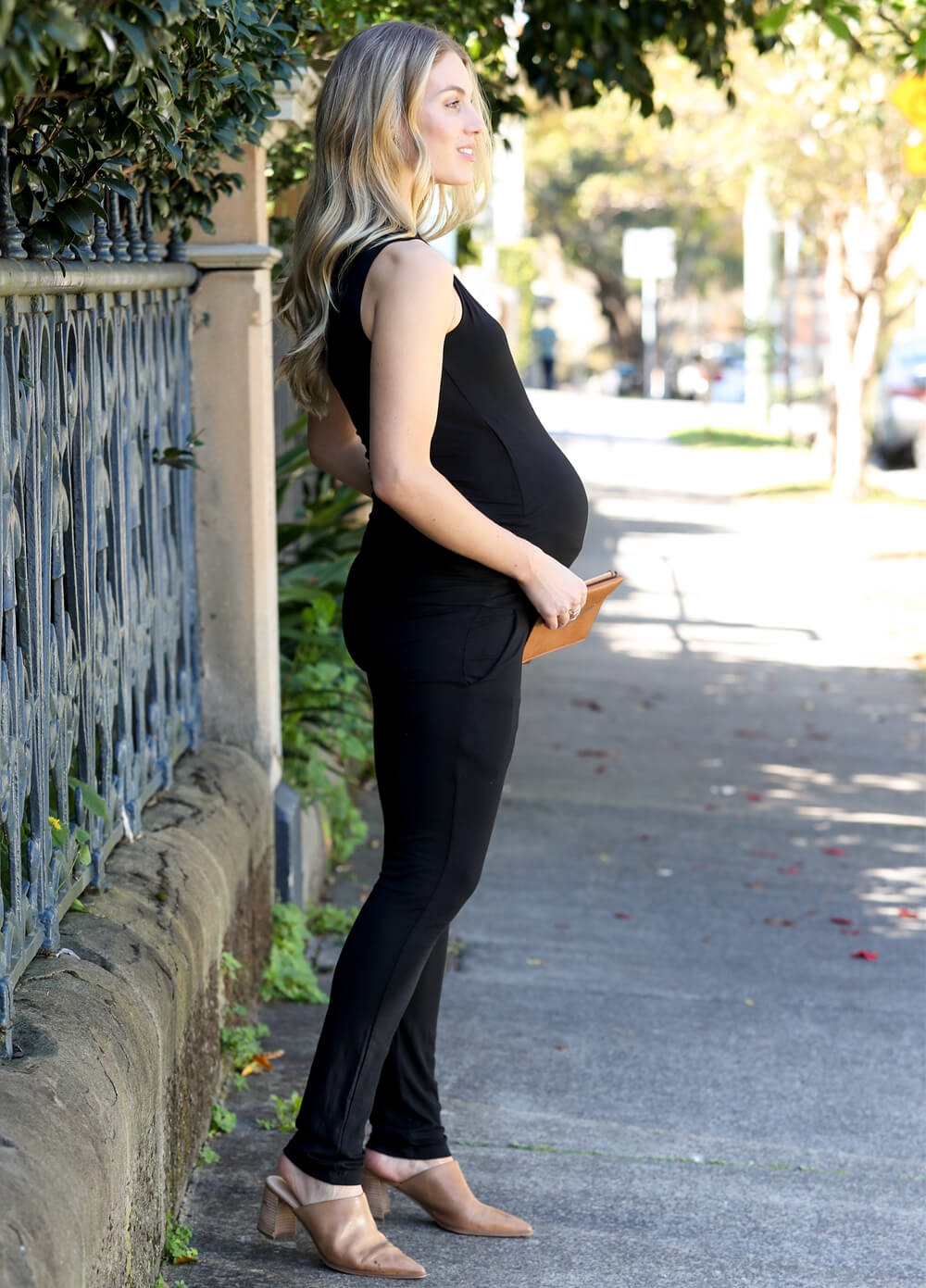 Macy Maternity & Nursing Jumpsuit in Black by Trimester
