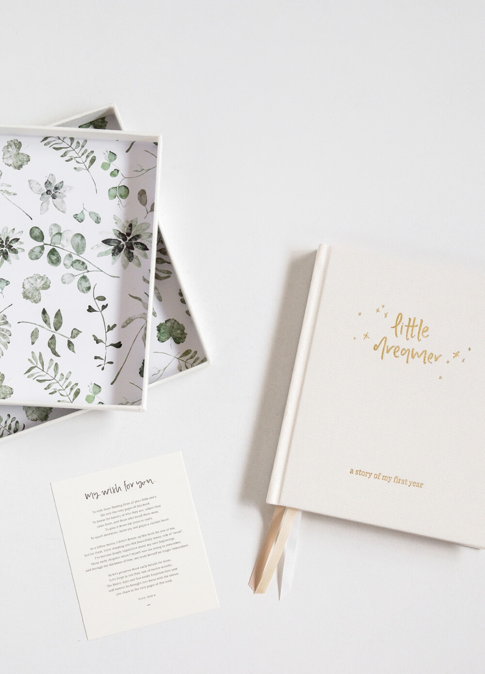 Emma Kate Co - Little Dreamer Baby Journal in Cloud Cream | Queen Bee