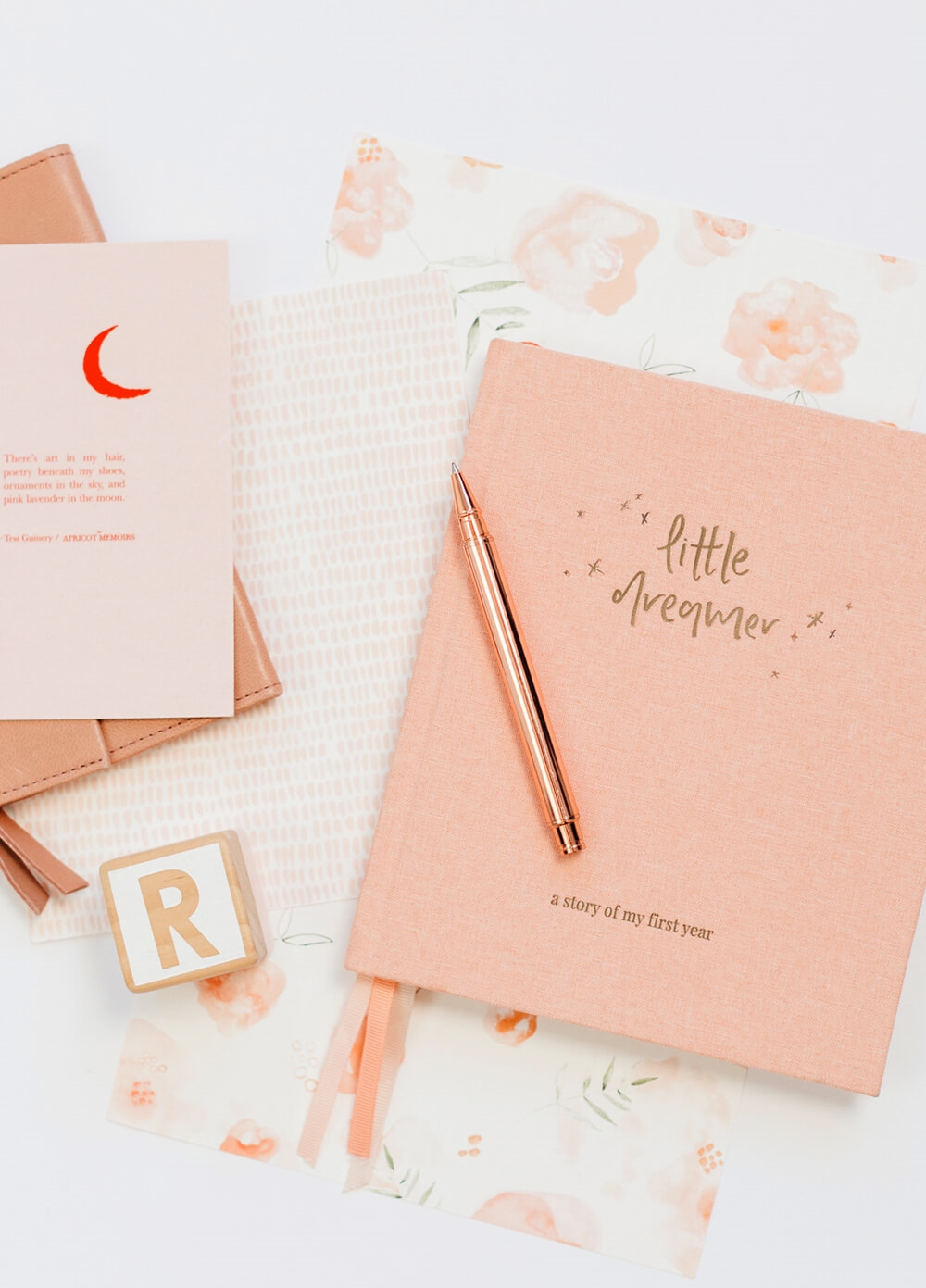 Emma Kate Co - Little Dreamer Baby Journal in Petal Pink | Queen Bee