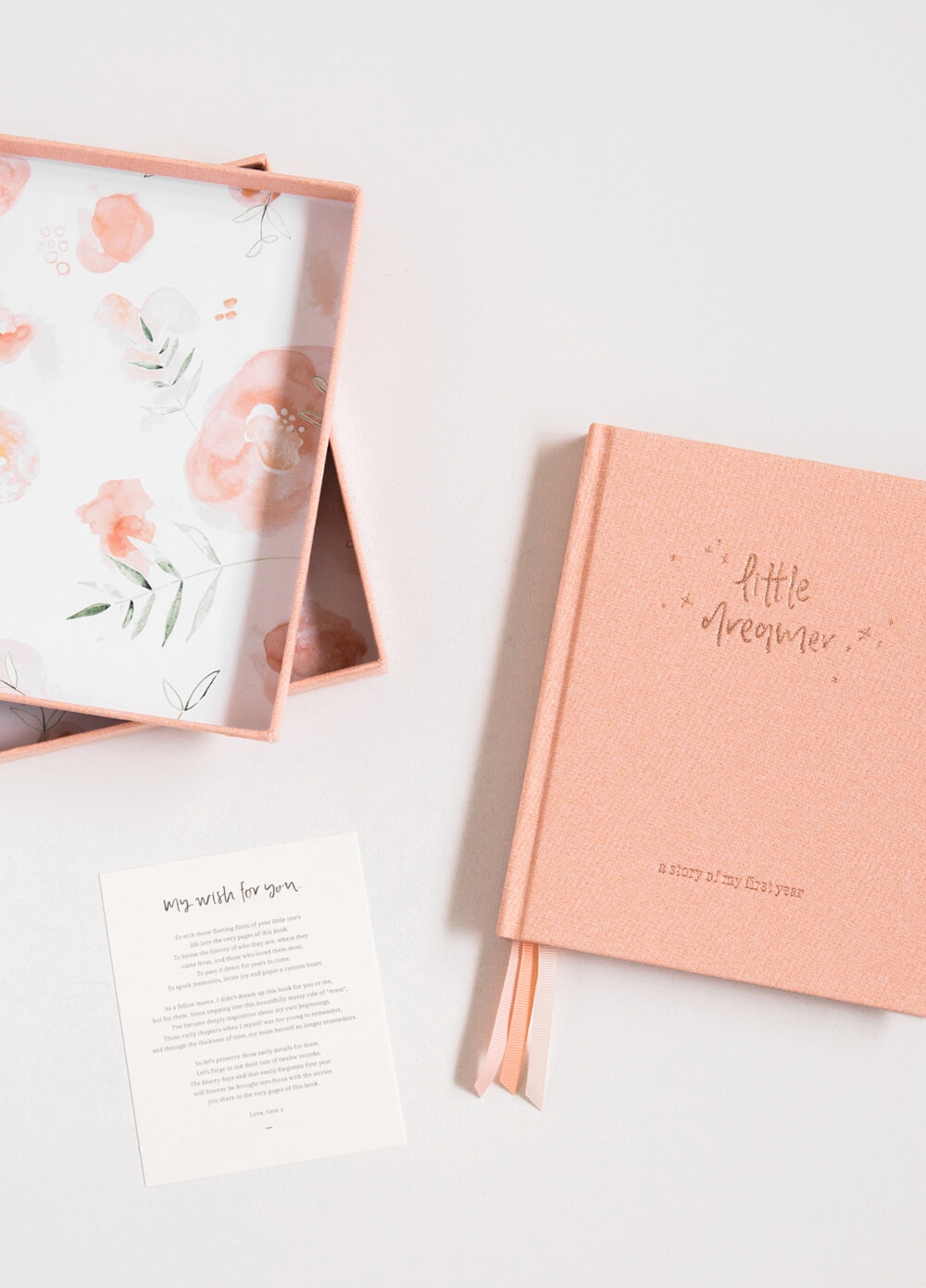 Emma Kate Co - Little Dreamer Baby Journal in Petal Pink | Queen Bee