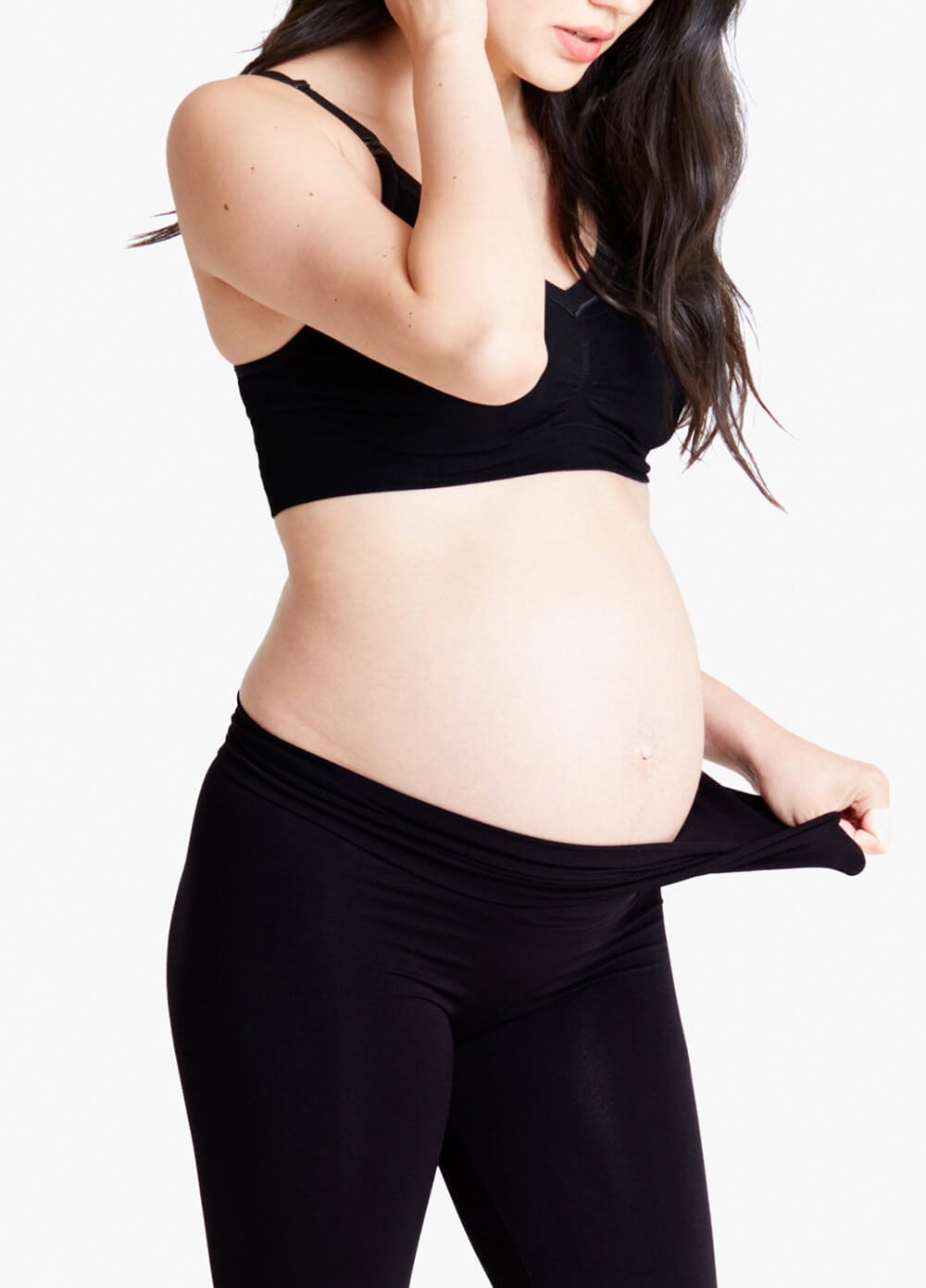 Seamless Capri Maternity Leggings in Black by Ingrid & Isabel