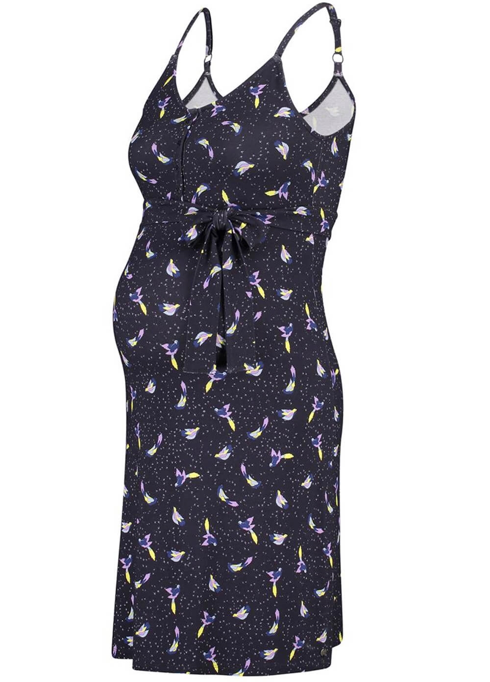 Robe De Grossesse Et Allaitement Esprit Sans Manches - Tissu Écologique Ecovero, Taille Élastique, Coupe Confort Allaitement Discret