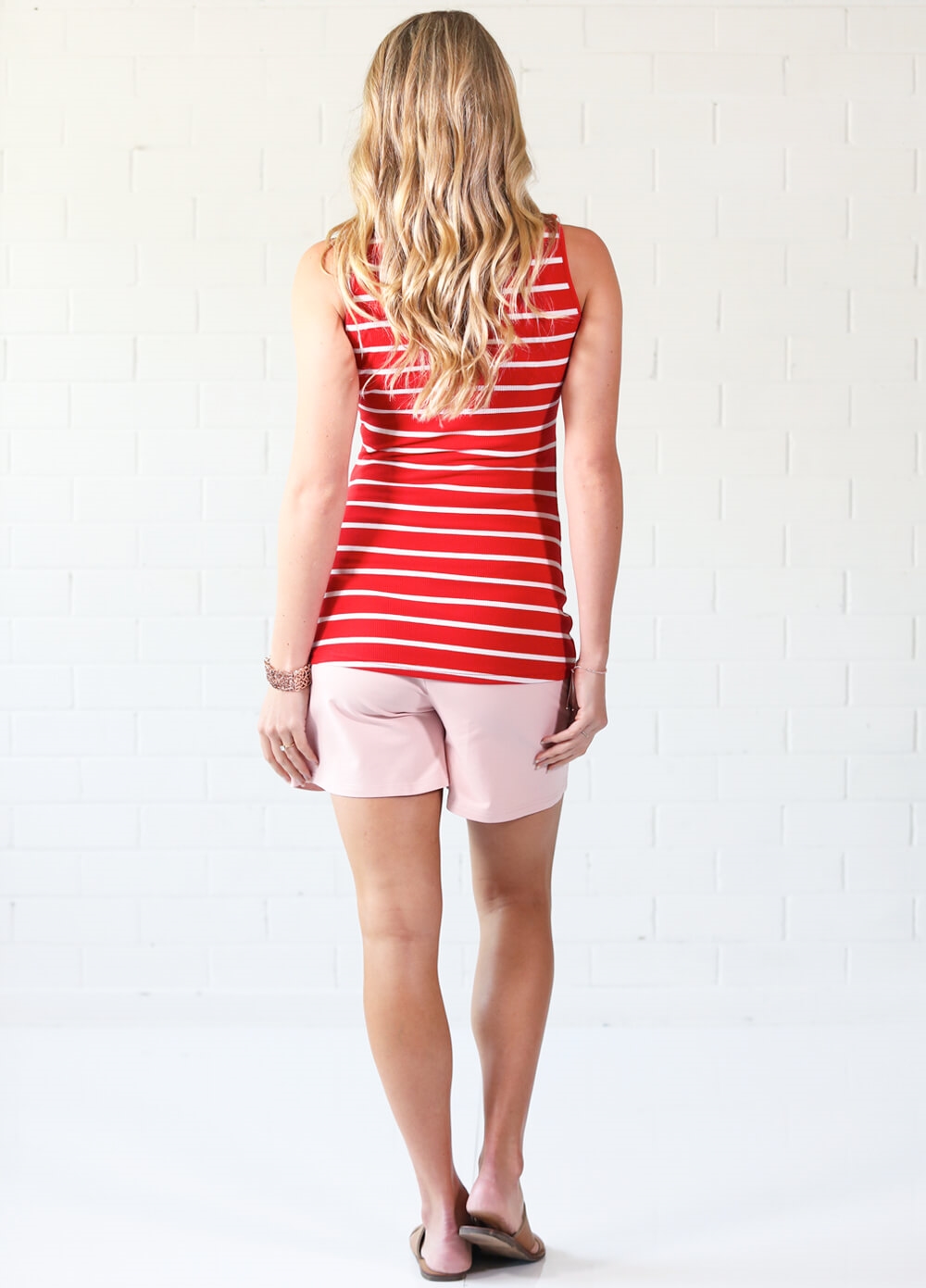 Laurina Red Striped Nursing Tank Top by Trimester Clothing