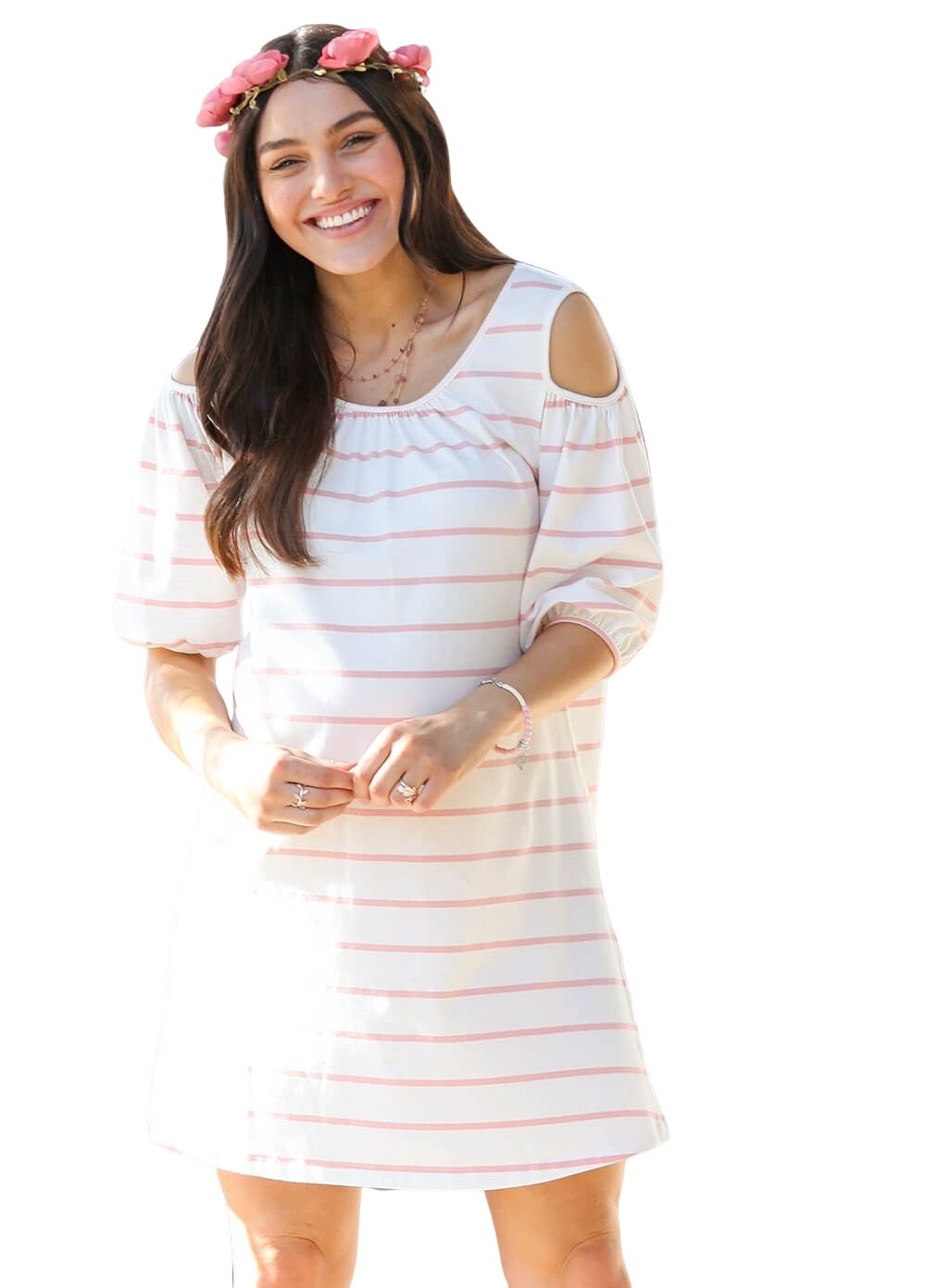 Trimester - Alijah Open Shoulder Maternity Dress | Queen Bee