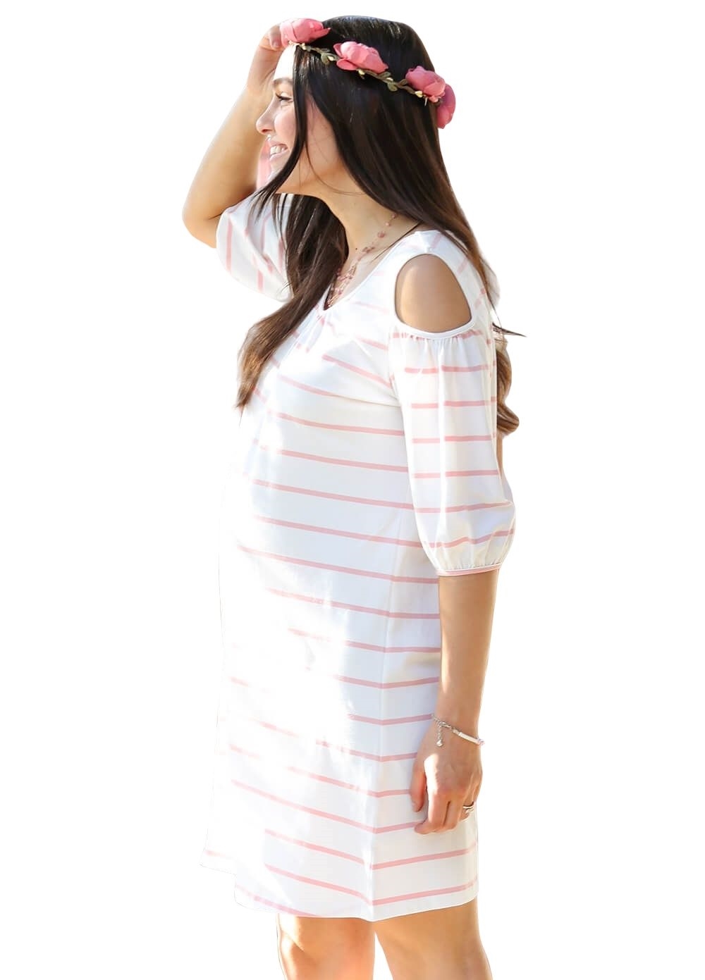 Trimester - Alijah Open Shoulder Maternity Dress | Queen Bee