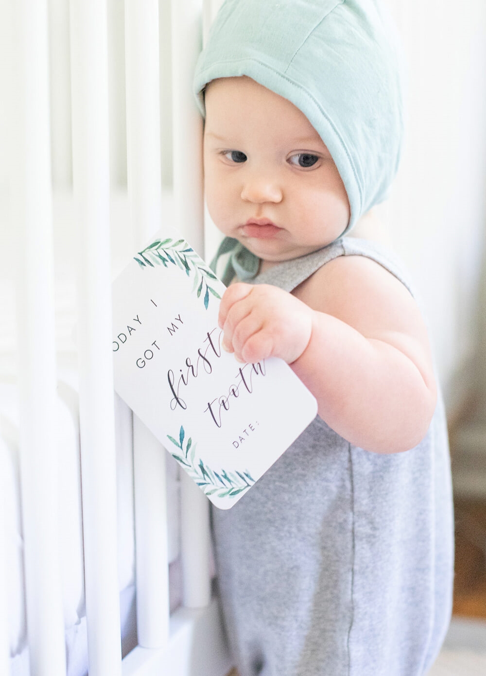 Unisex Baby Milestone Cards in Evergreen Design by Blossom & Pear