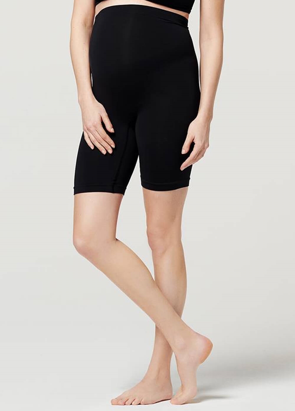 Seamless Maternity Underwear Long Shorts in Black by Noppies