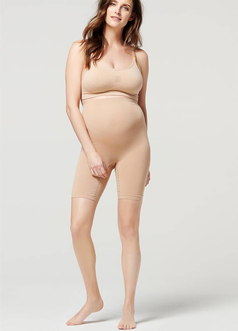 Seamless Maternity Underwear Long Shorts in Nude by Noppies