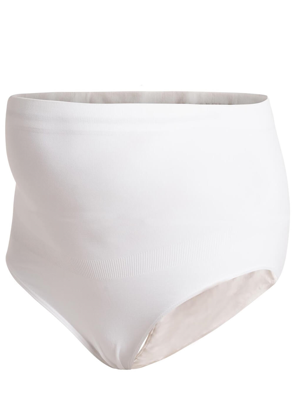 Seamless Over Belly Maternity Briefs in White by Noppies | Queen Bee