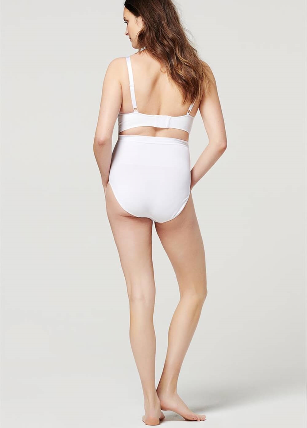 Seamless Over Belly Maternity Briefs in White by Noppies | Queen Bee