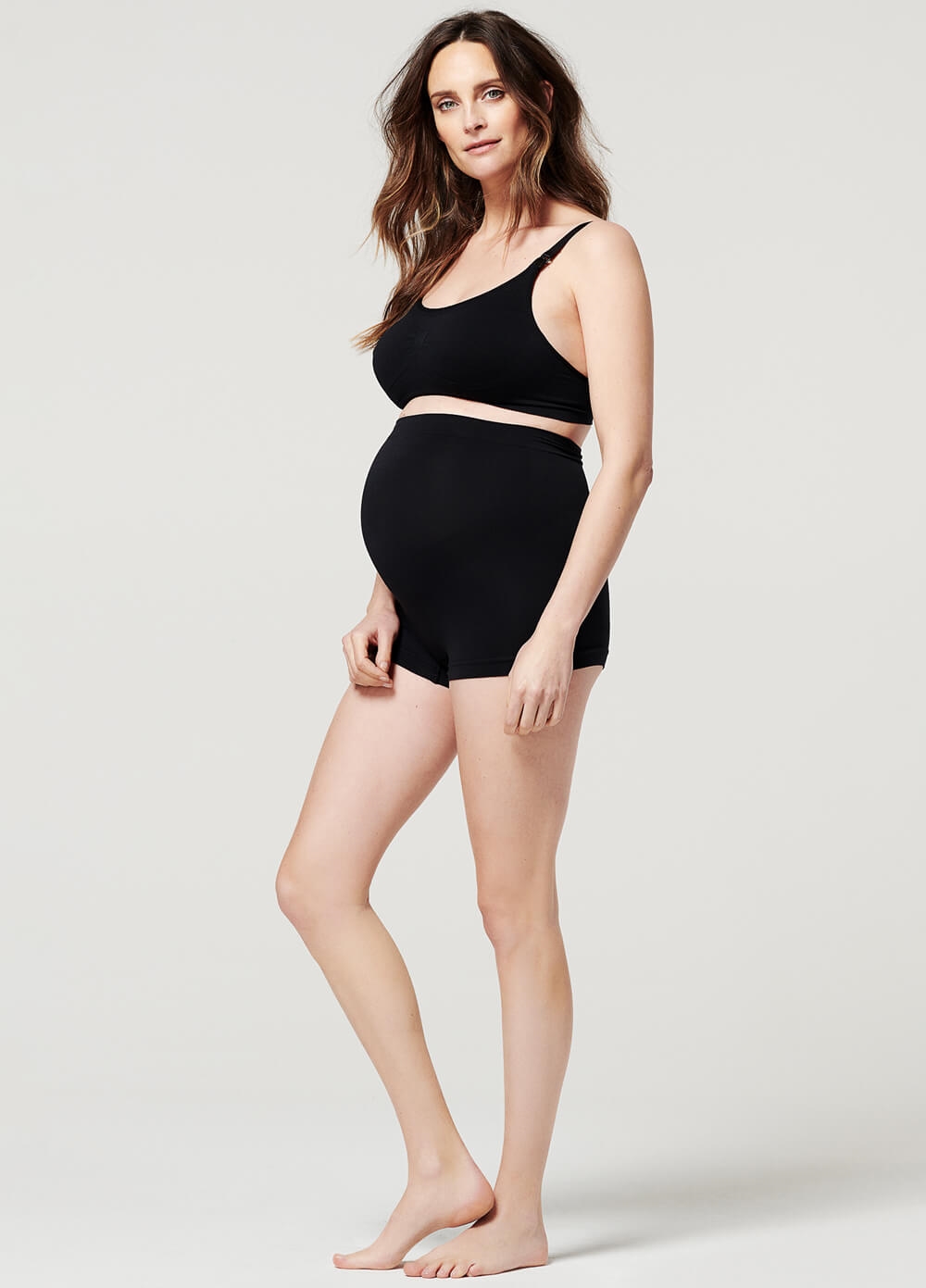 Noppies - Seamless Maternity Boyleg Shorts in Black | Queen Bee