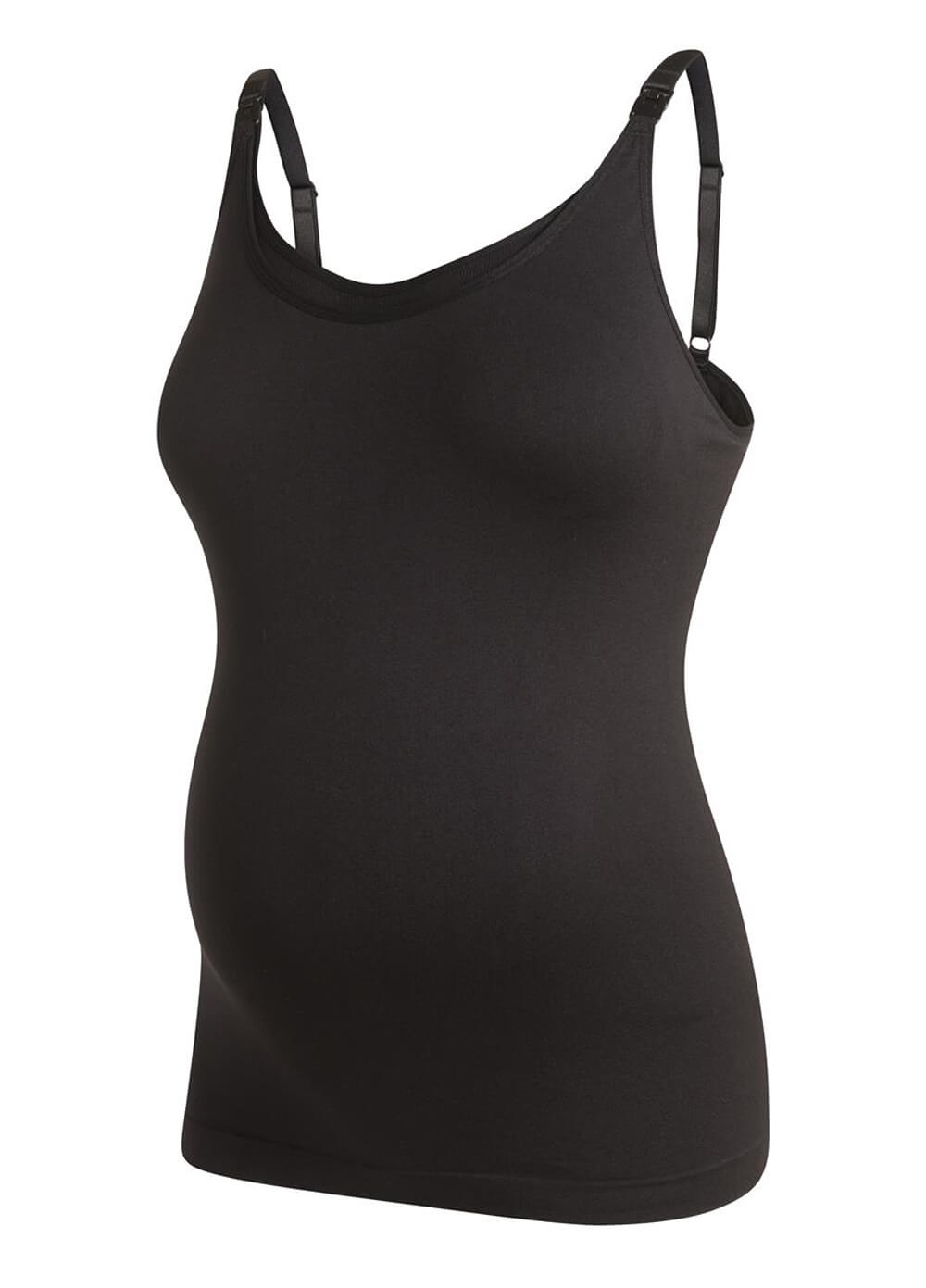 Seamless Maternity Nursing Cami in Black by Noppies | Queen Bee