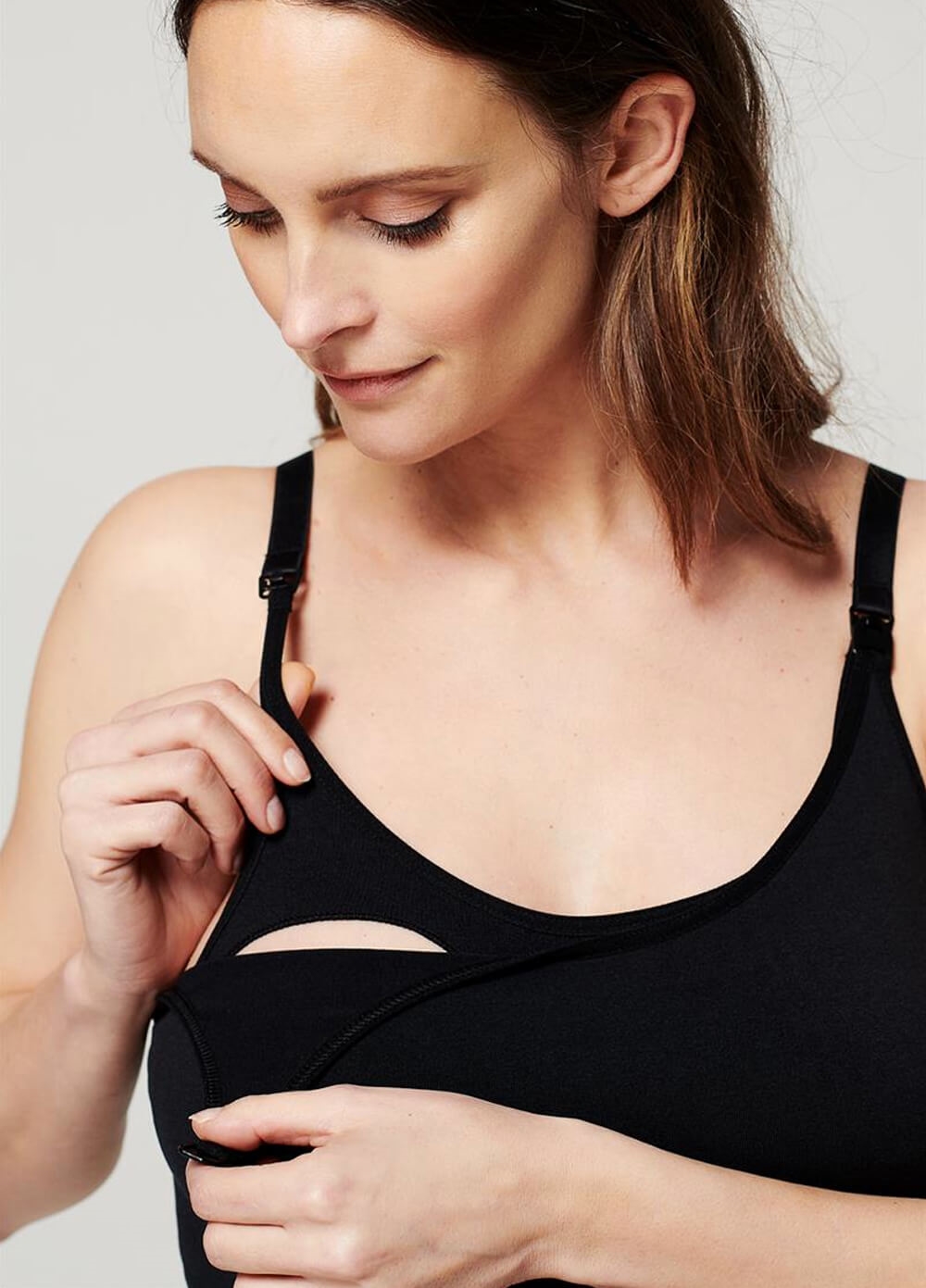 Seamless Maternity Nursing Cami in Black by Noppies | Queen Bee