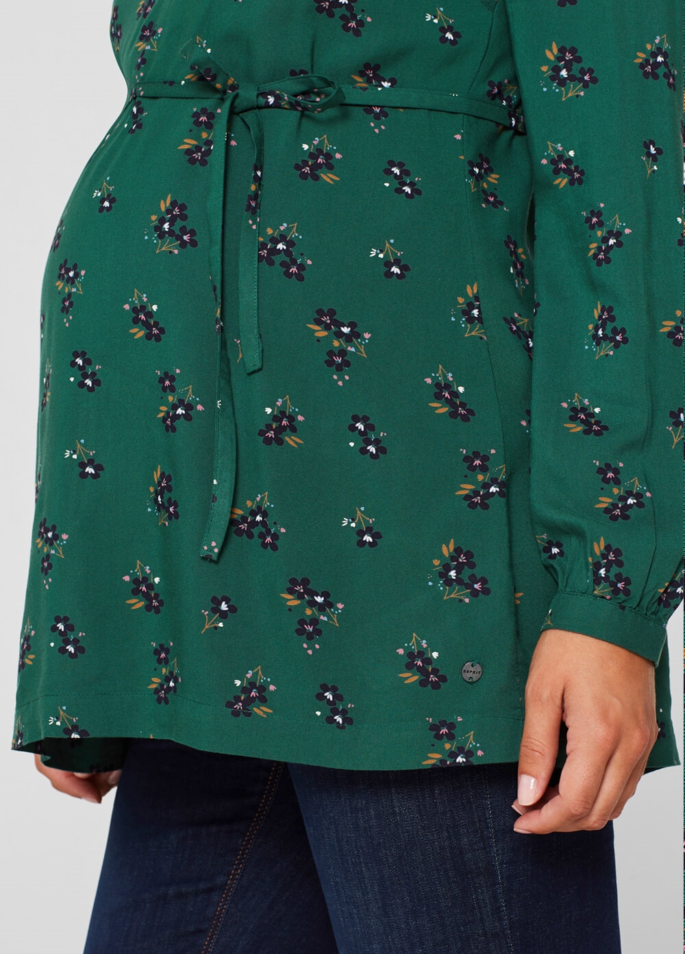 Esprit - Green Floral Viscose Maternity Blouse | Queen Bee