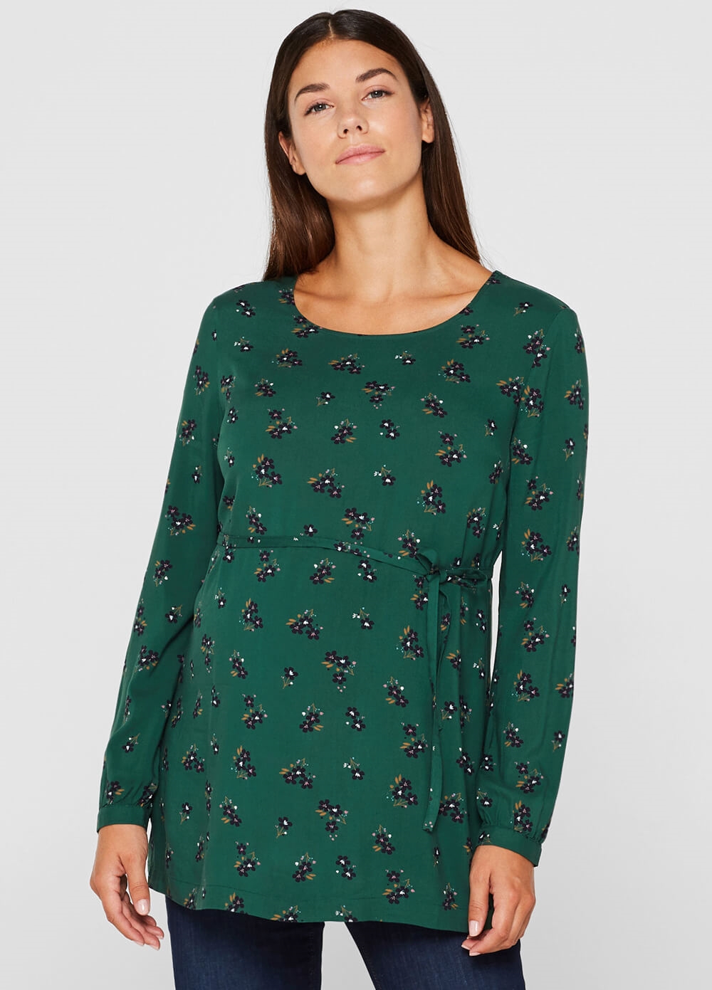 Esprit - Green Floral Viscose Maternity Blouse | Queen Bee