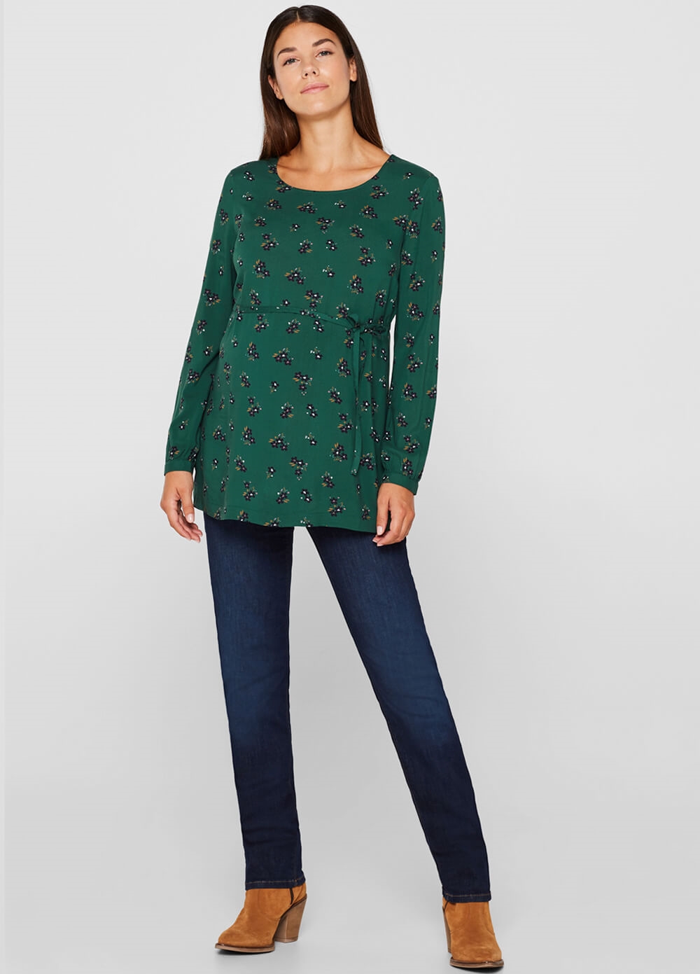 Esprit - Green Floral Viscose Maternity Blouse | Queen Bee