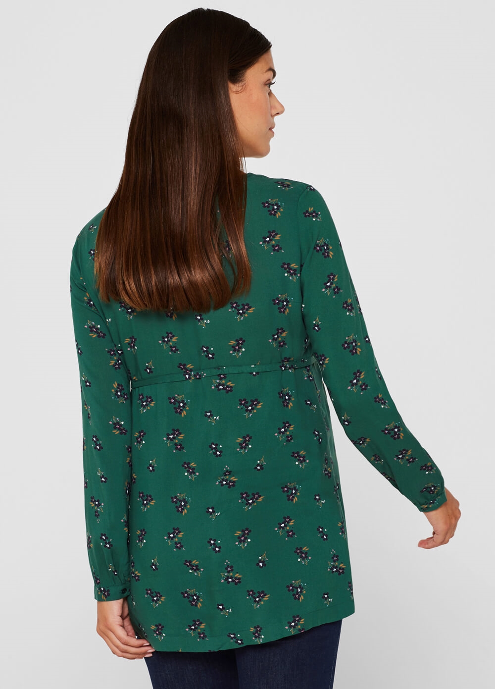 Esprit - Green Floral Viscose Maternity Blouse | Queen Bee