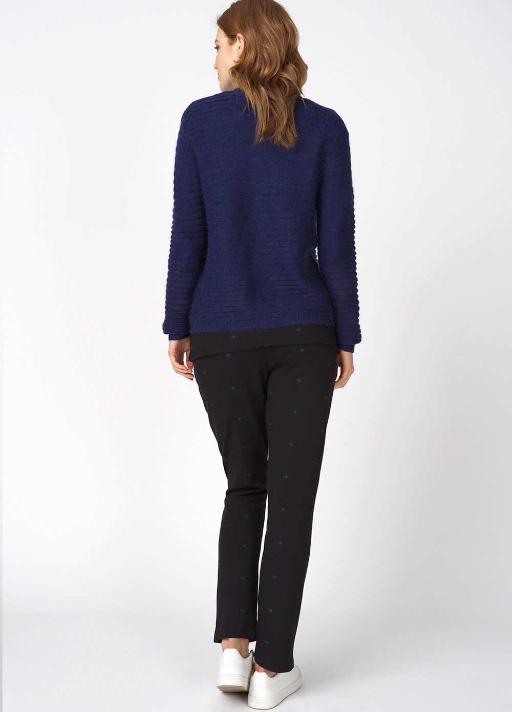 Queen mum - Textured Maternity Knit Cardigan in Blue | Queen Bee