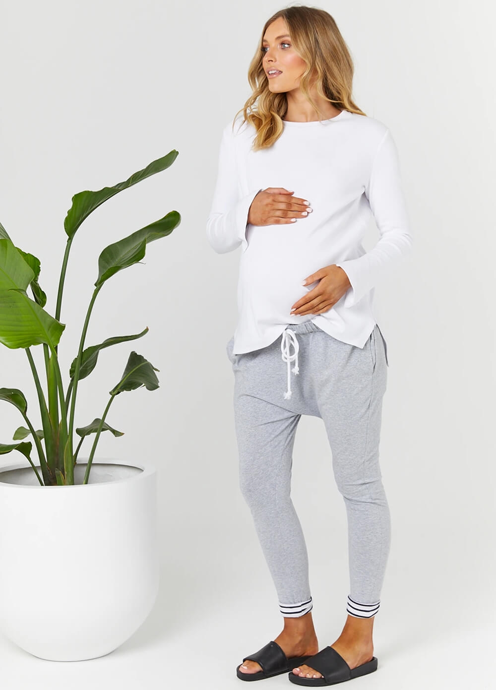 Legoe - Mosman Maternity Harem Pants in Grey | Queen Bee