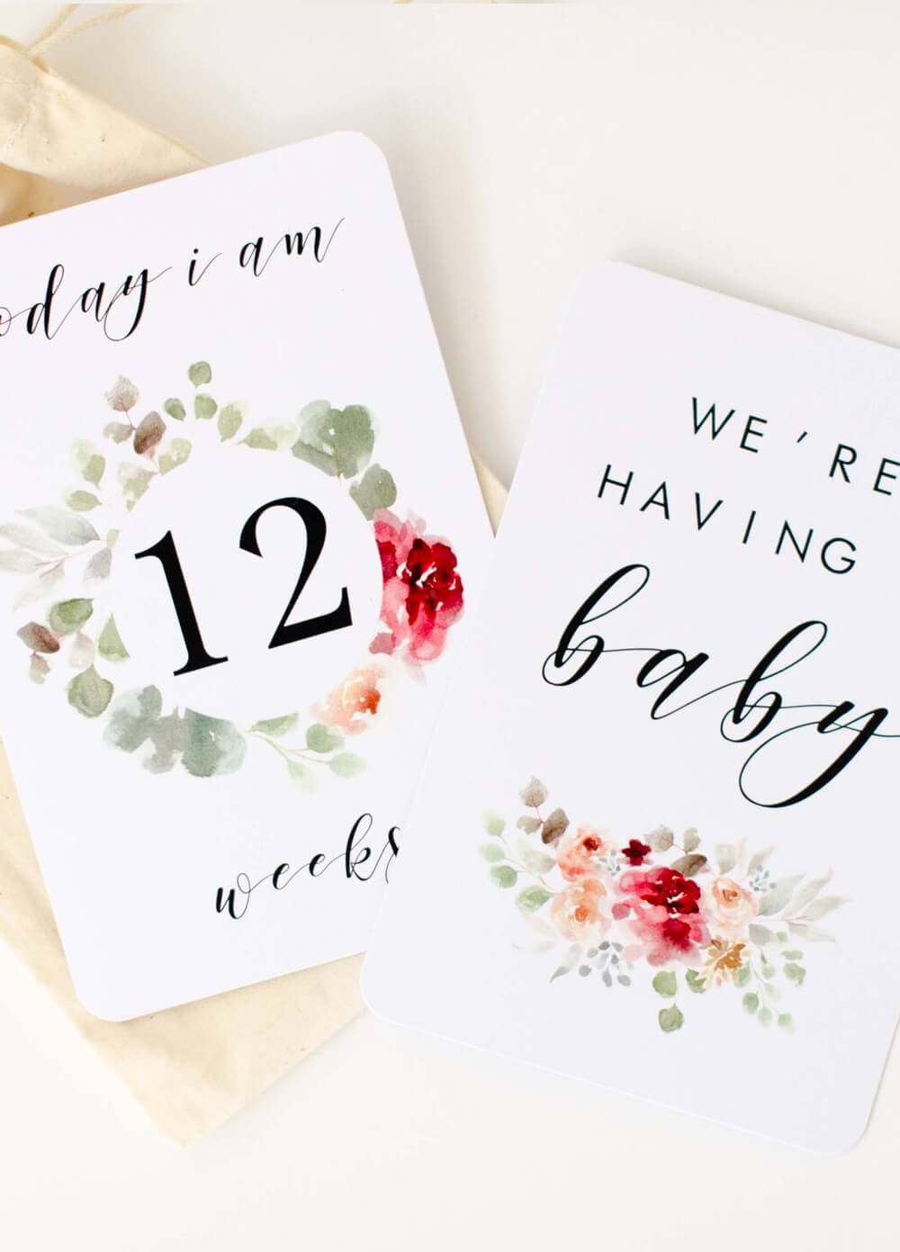 Pregnancy Milestone Cards in Fleur by Blossom & Pear