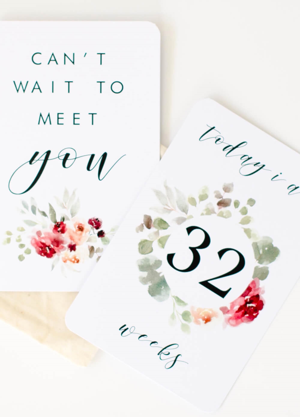 Pregnancy Milestone Cards in Fleur by Blossom & Pear