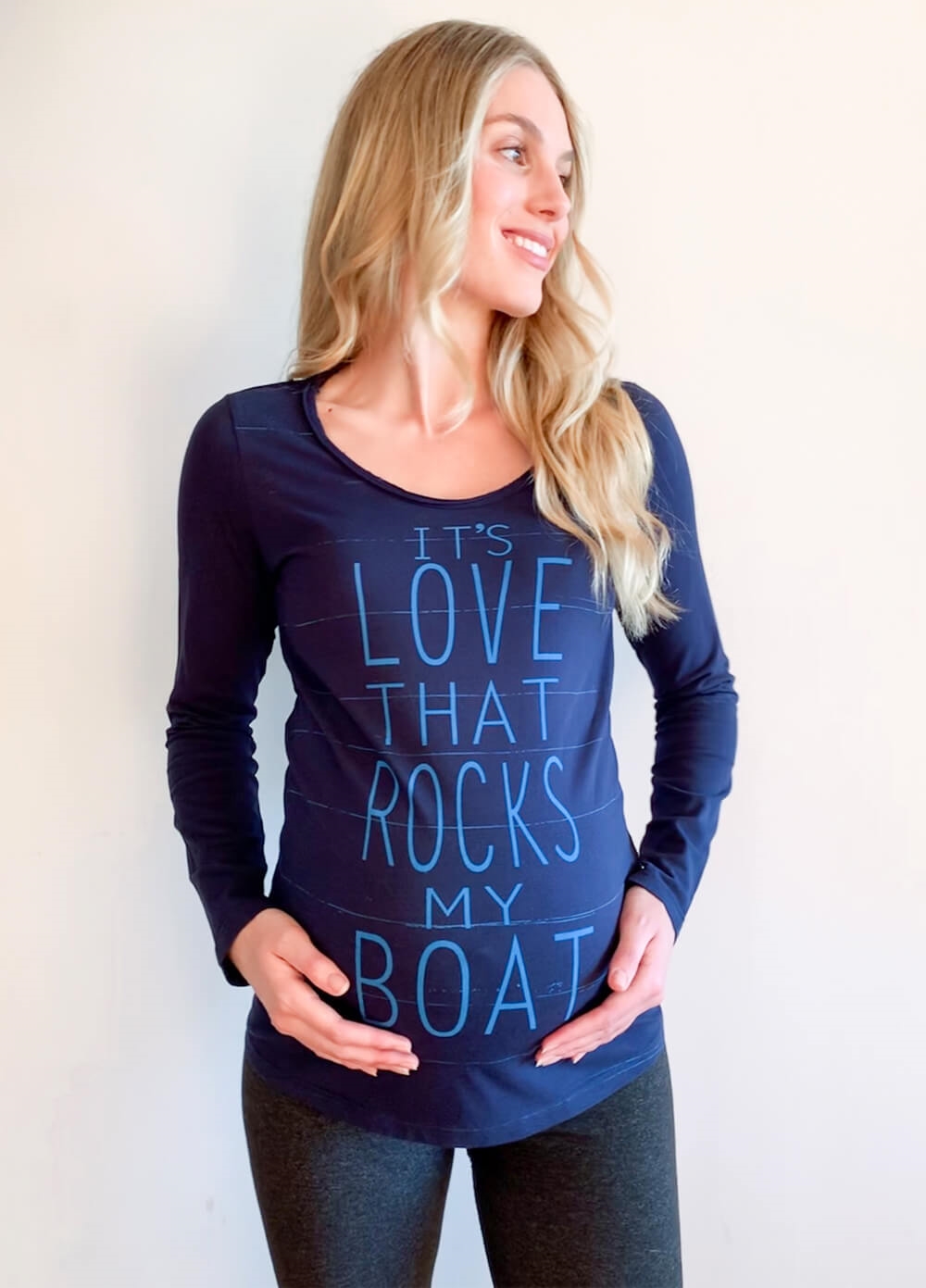 Esprit - Love Rocks My Boat Organic Cotton Maternity Tee | Queen Bee