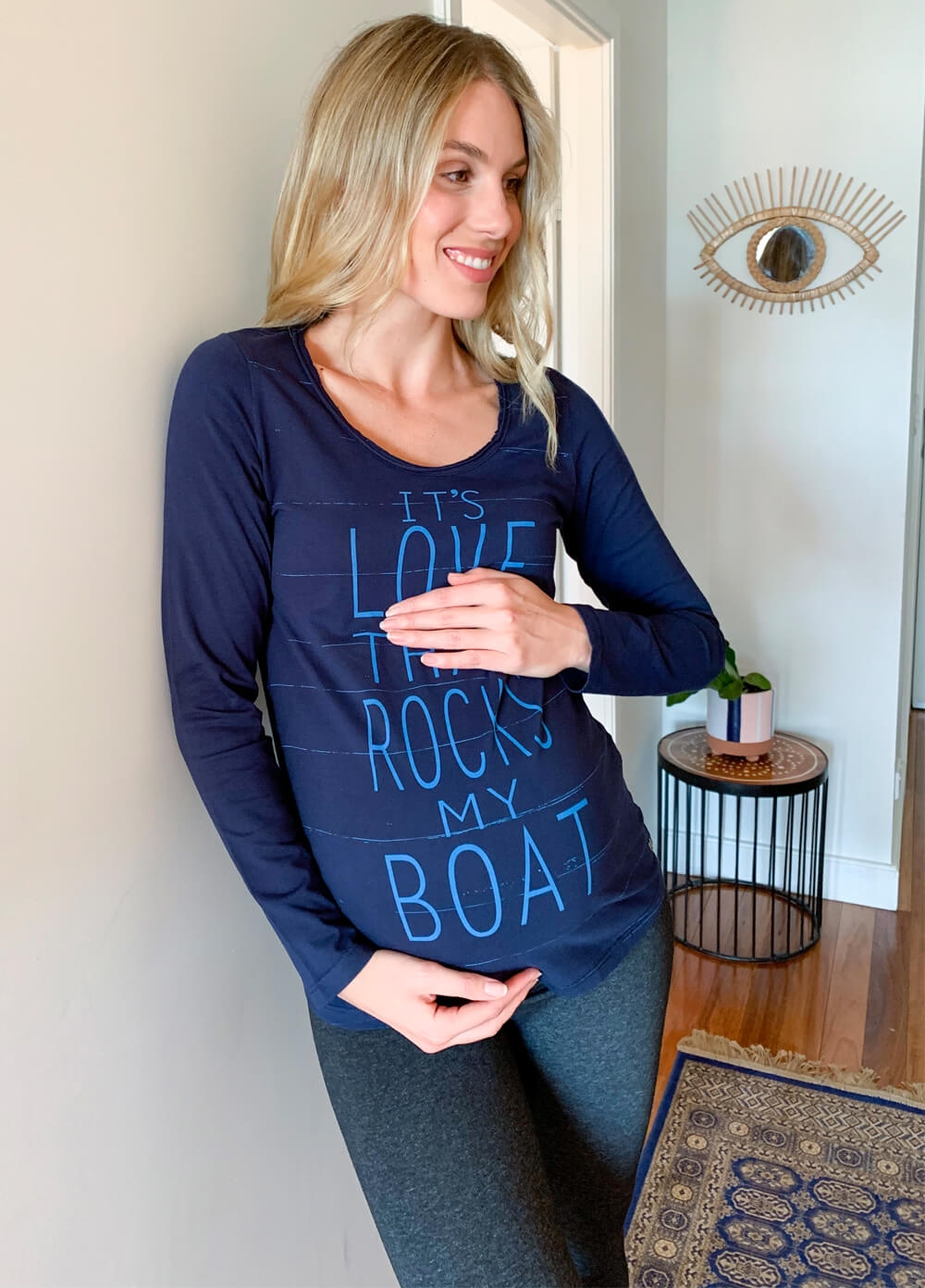 Esprit - Love Rocks My Boat Organic Cotton Maternity Tee | Queen Bee